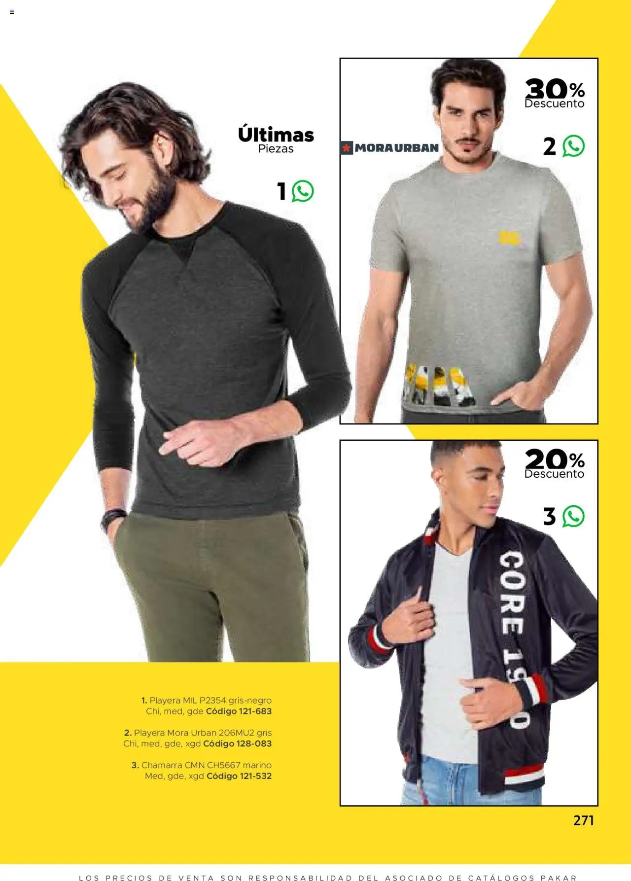 Nuevas ofertas de SC Pakar válidas en toda la República Mexicana desde el 24.07.2025. ¡Encuentra las mejores ofertas en SC Pakar Catálogo Ropa y Accesorios! | Página: 271 | Productos: Chamarra, Playera