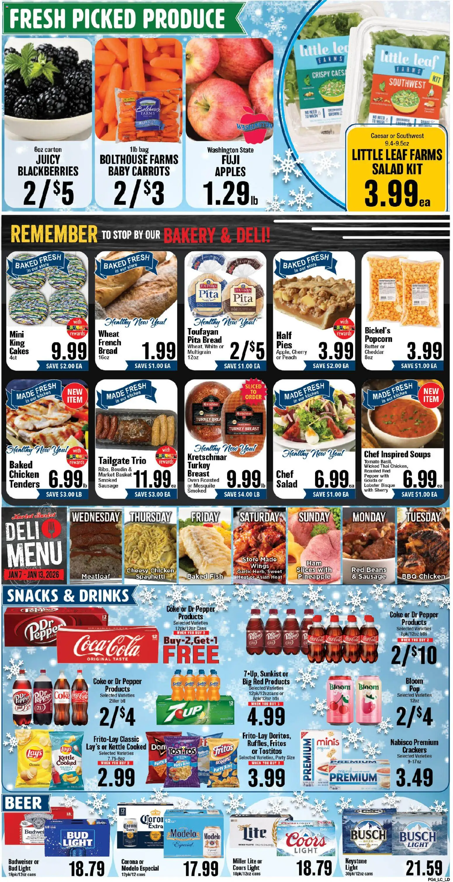 Market Basket Weekly Ad - valid from 07.01.2026 | Page: 4 | Products: Vinegar, Bread, Peach, Oven