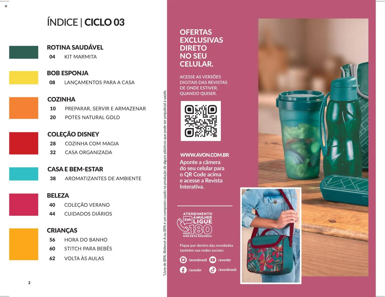Avon Folheto - válido de 15.01.2026 | Página: 2 | Produtos: Celular, Esponja, Revista, Potes
