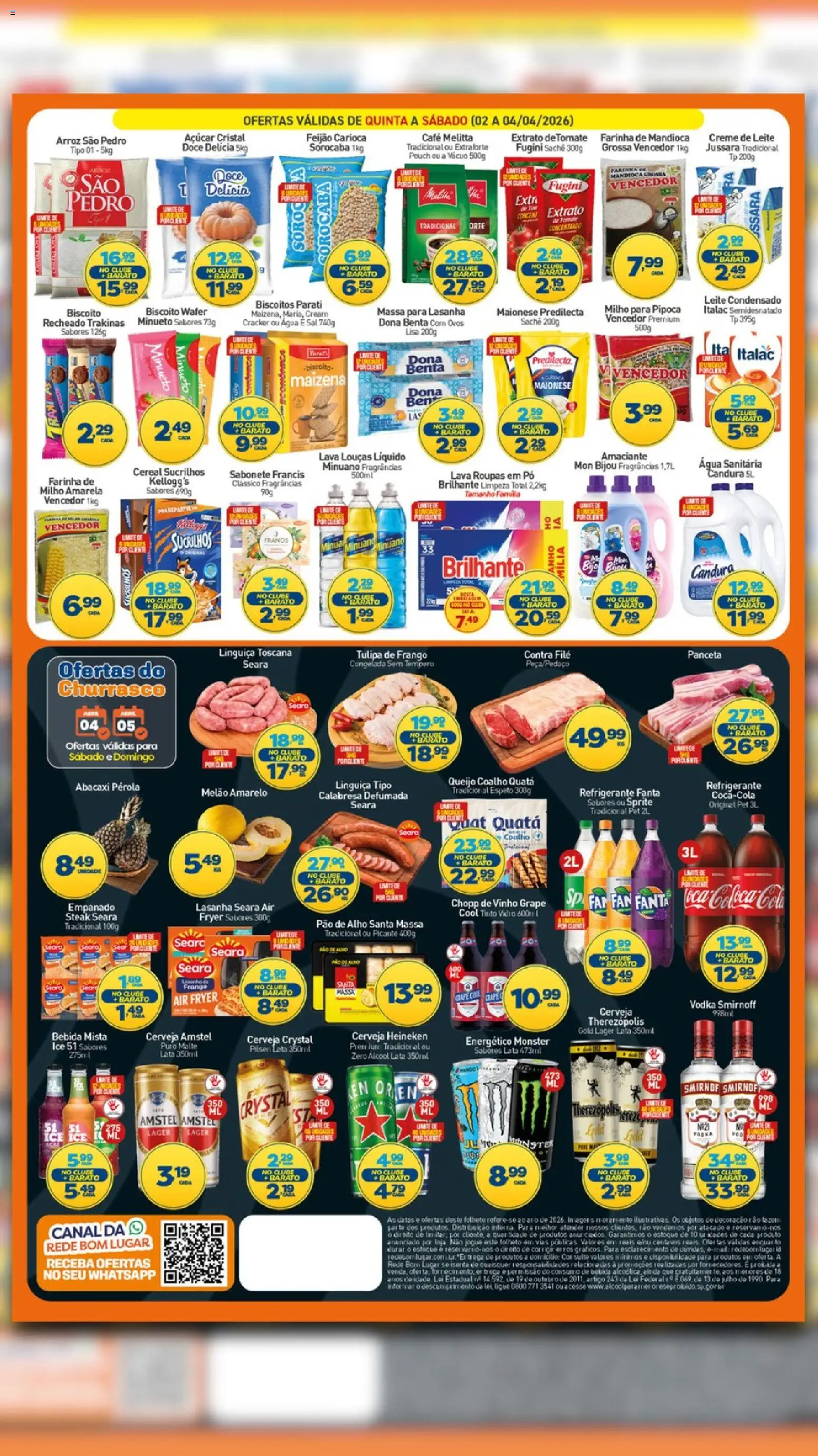 Rede Bom Lugar Folheto - válido de 02.04.2026 | Página: 2 | Produtos: Mandioca, Creme, Bebida, Creme de leite