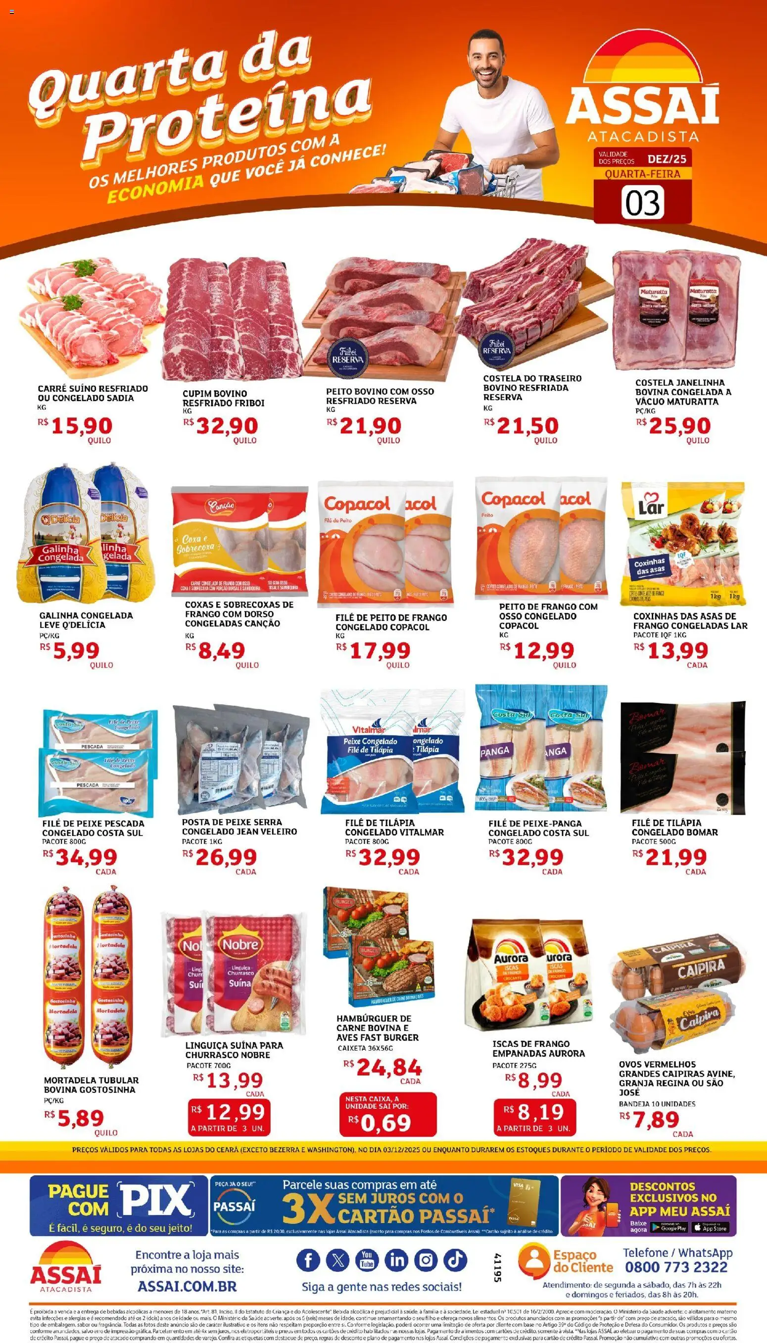 Assaí Atacadista Folheto - válido de 03.12.2025 | Página: 1 | Produtos: Ovos, Pneus, Base, Bandeja