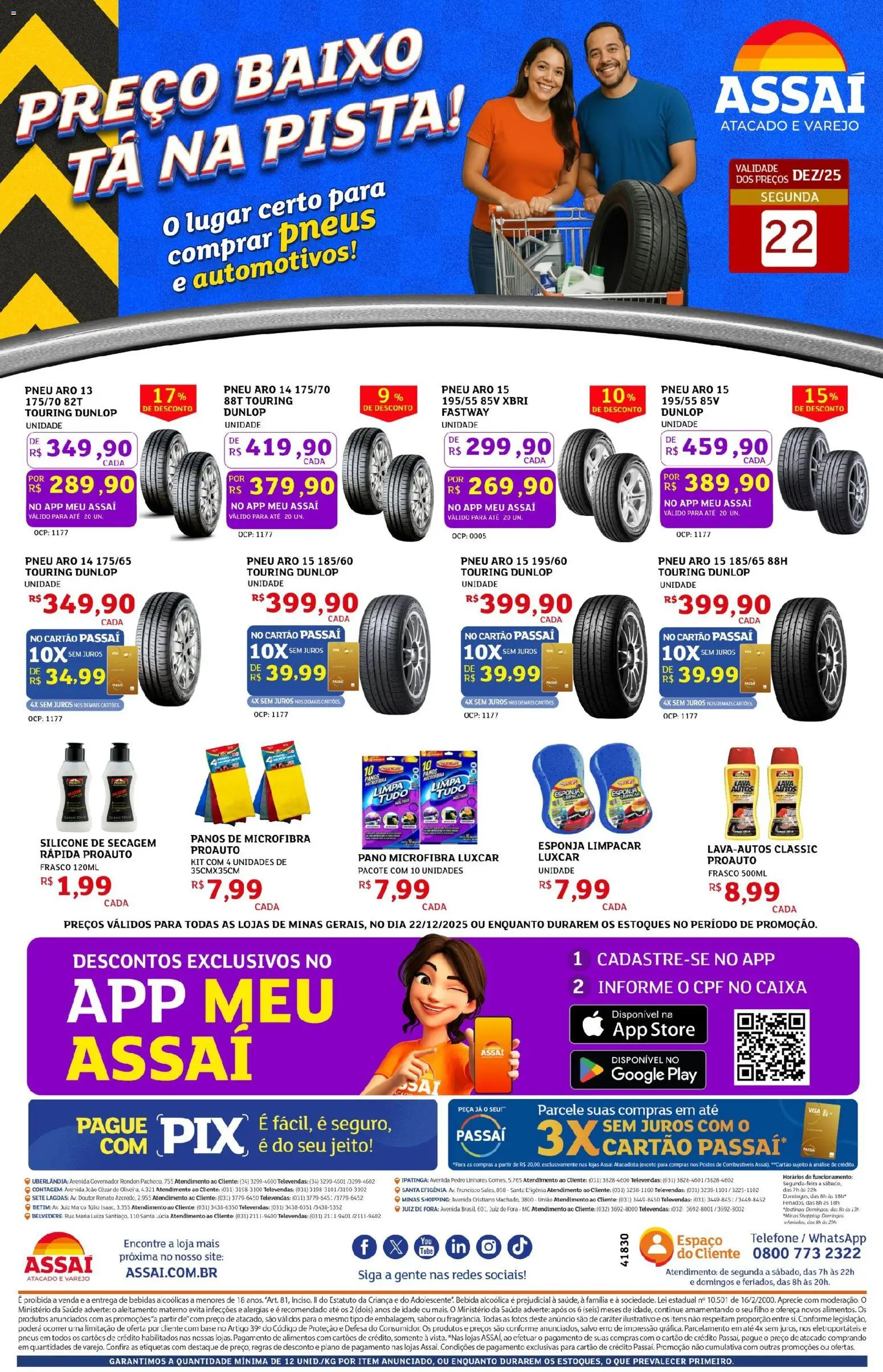 Assaí Atacadista Folheto - válido de 22.12.2025 | Página: 1 | Produtos: Caixa, Pneus, Base, Baixo