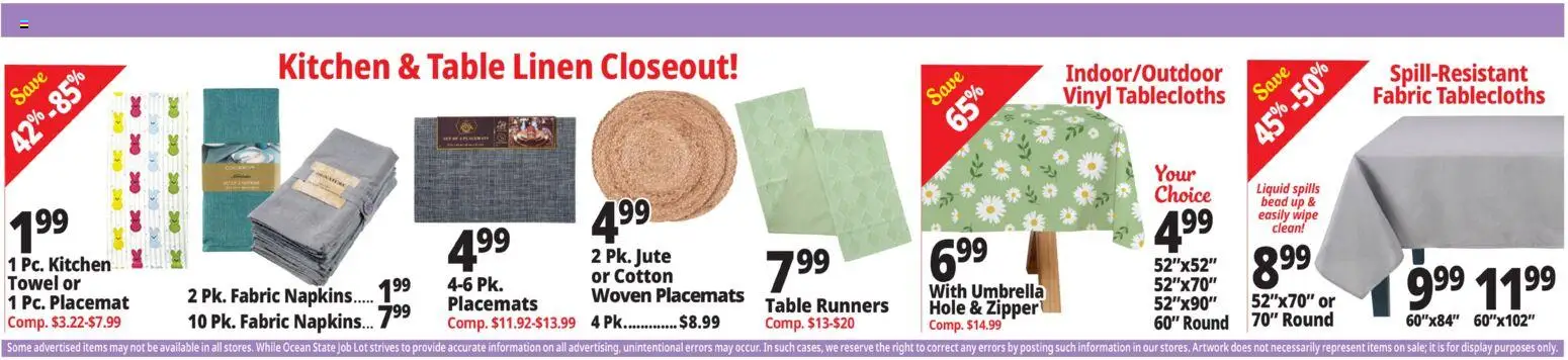 Ocean State Job Lot Weekly Ad - valid from 05.03.2026 | Page: 9 | Products: Table, Umbrella