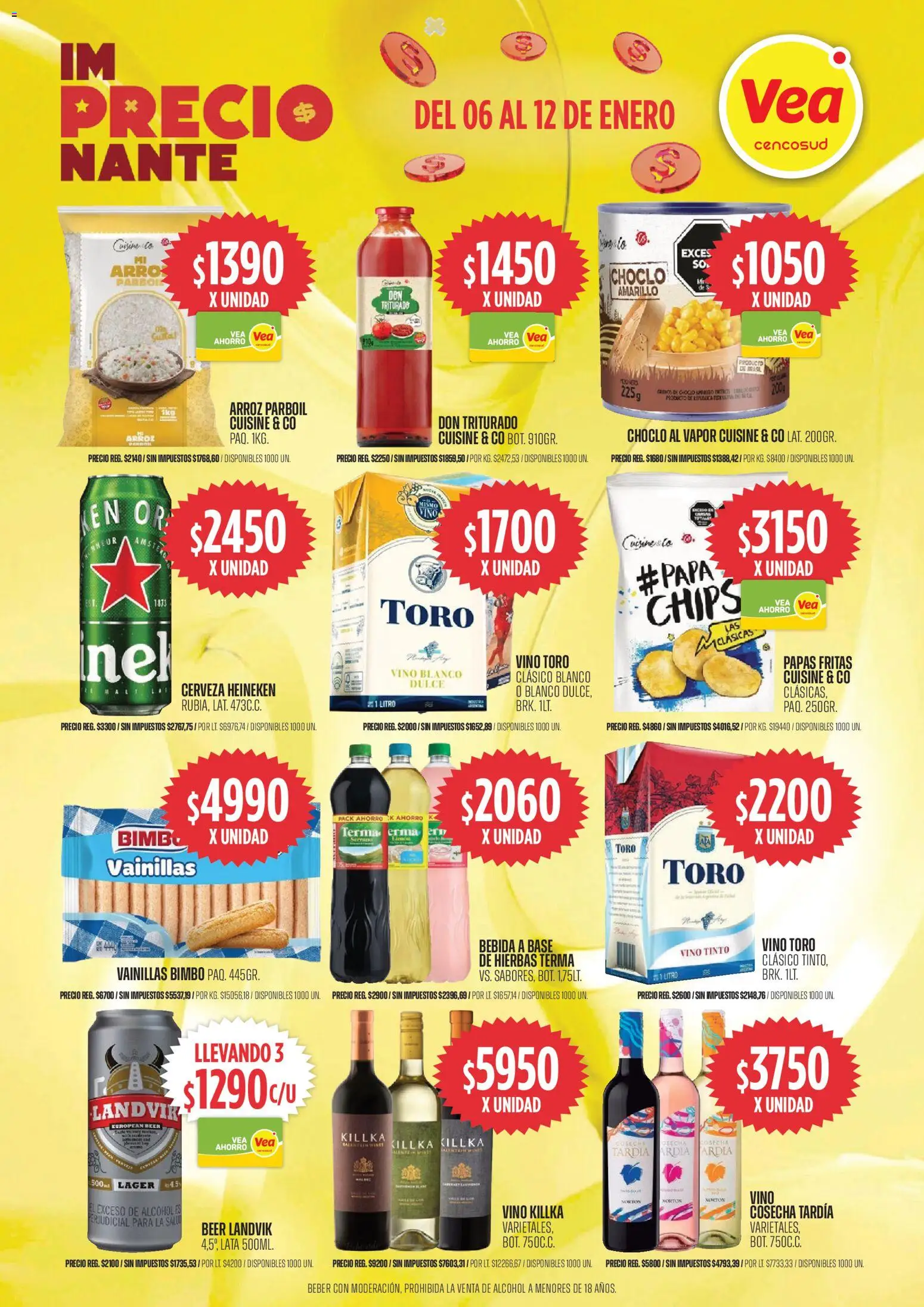 Vea ofertas │ válido desde el 06.01.2026 | Página: 3 | Productos: Choclo, Vino, Cerveza, Papas fritas
