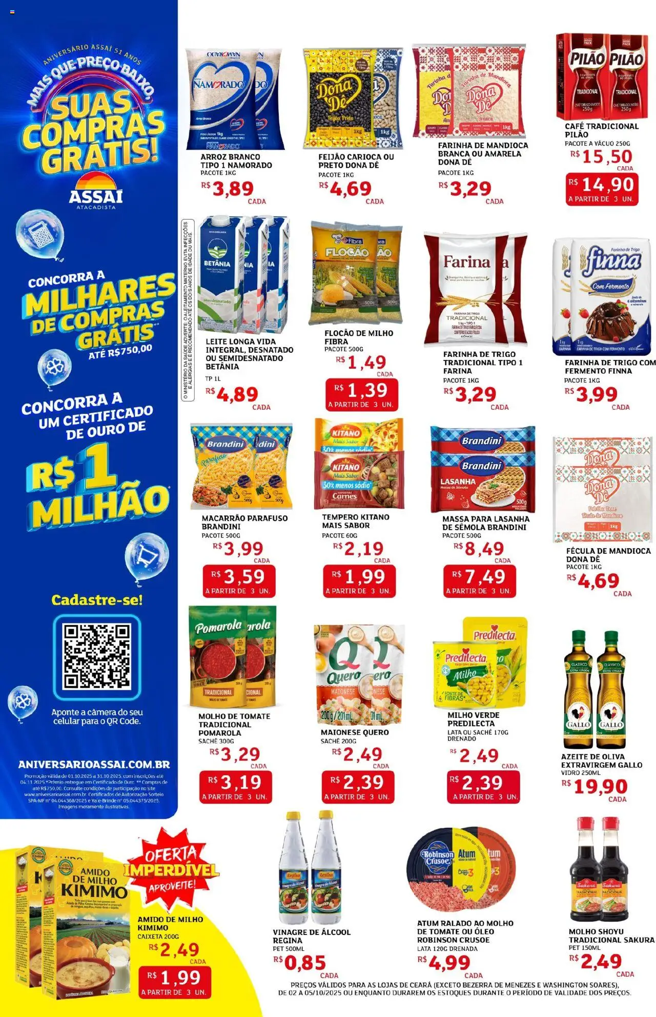 Assaí Atacadista Folheto - válido de 02.10.2025 | Página: 2 | Produtos: Feijão, Café, Azeite, Câmera