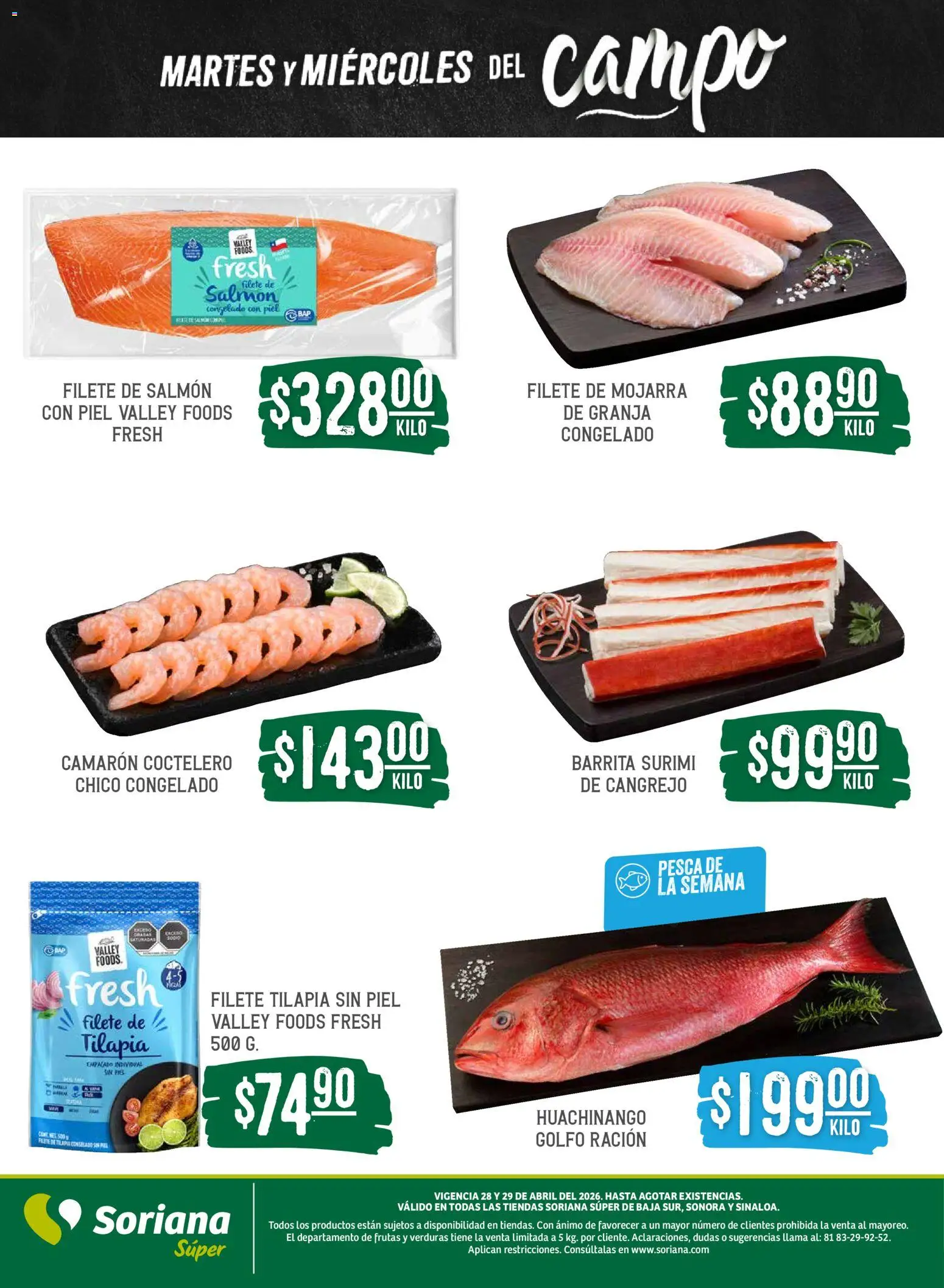 Nuevas ofertas de Soriana válidas en toda la República Mexicana desde el 28.04.2026. ¡Encuentra las mejores ofertas en Soriana Martes y Miércoles del Campo Súper: BCS, Son y Sin! | Página: 5