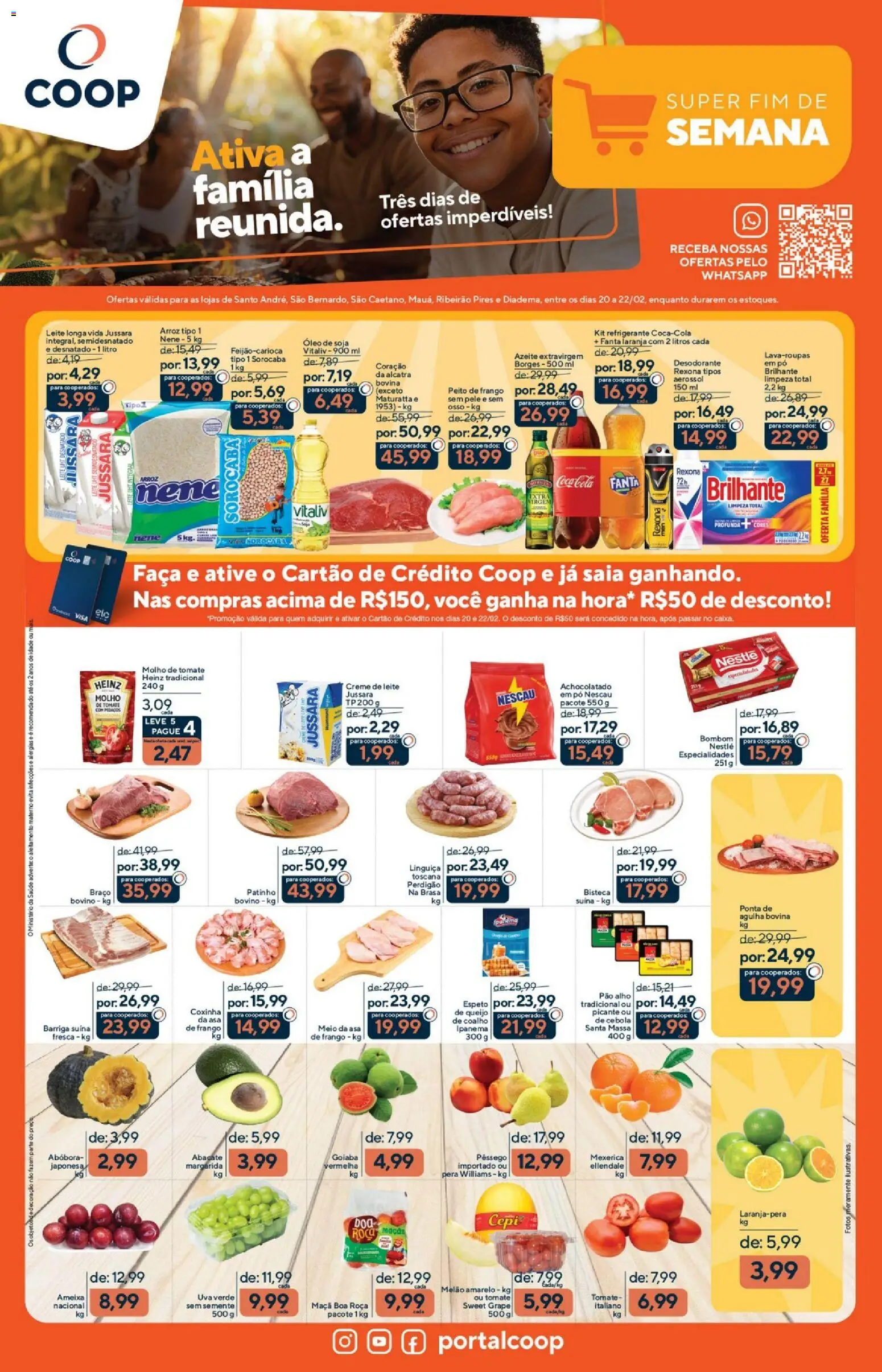 Coop Folheto - válido de 20.02.2026 | Página: 1 | Produtos: Nescau, Massa, Rexona, Ameixa