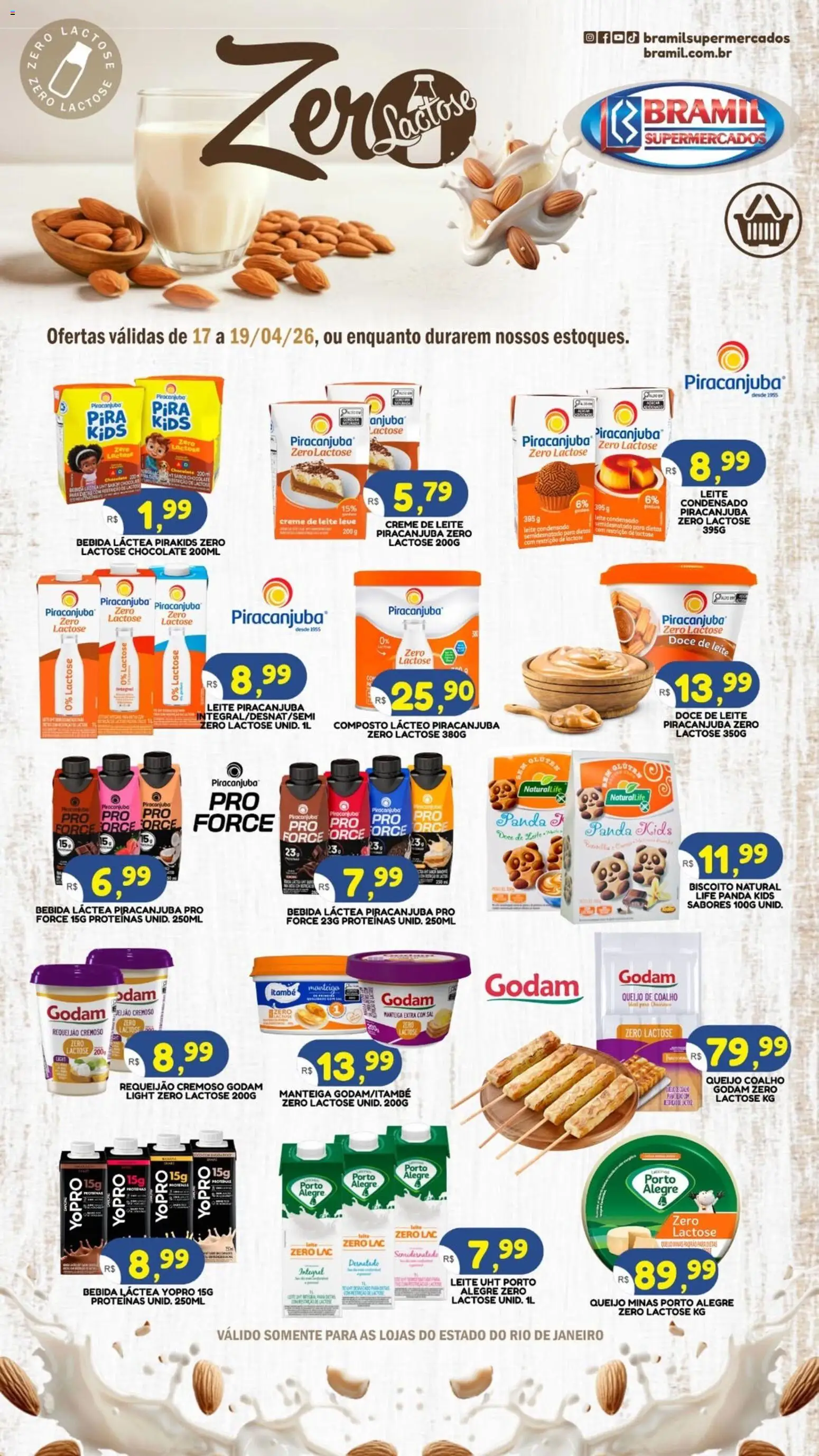 Bramil Supermercados Folheto - válido de 17.04.2026 | Página: 1 | Produtos: Queijo, Creme, Leite condensado, Doce de leite