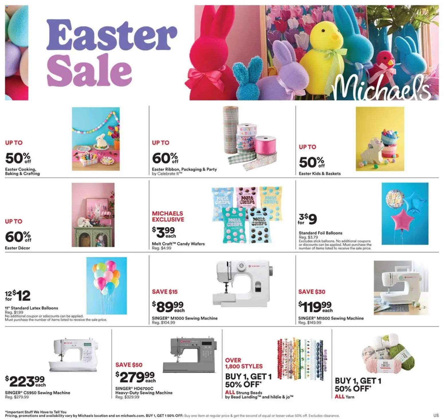 Michaels flyer valid from 29.03.2026 | Page: 1 | Products: Sewing machine