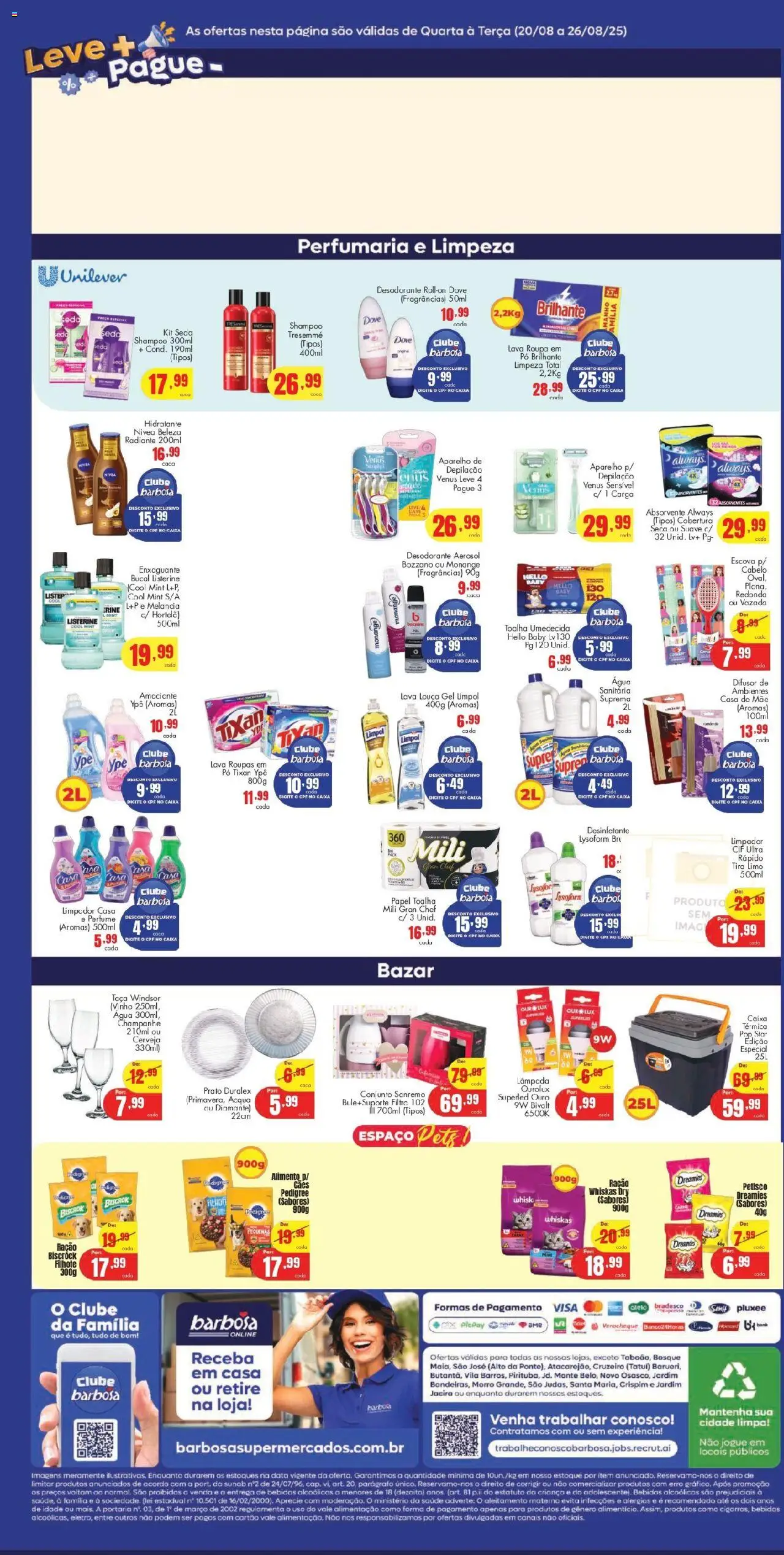 Barbosa Supermercados Folheto - válido de 20.08.2025 | Página: 4 | Produtos: Papel toalha, Perfume, Desodorante, Toalha umedecida