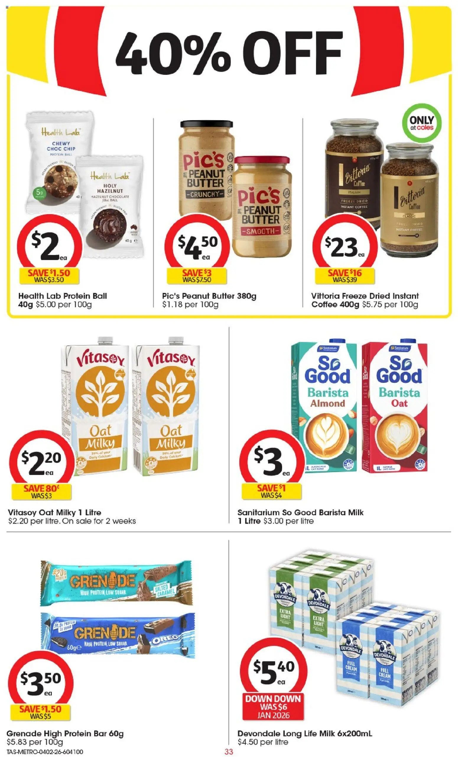 Coles catalogue - valid from 04.02.2026 | Page: 34 | Products: Milk, Coffee, Chocolate, Sugar