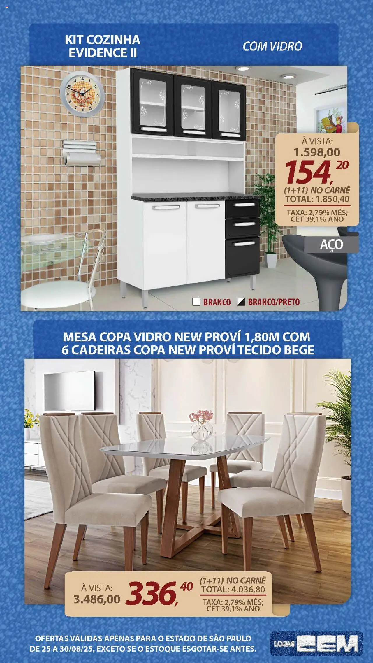 Lojas Cem Folheto - válido de 25.08.2025 | Página: 43 | Produtos: Mesa, Copa, Tecido, Carne