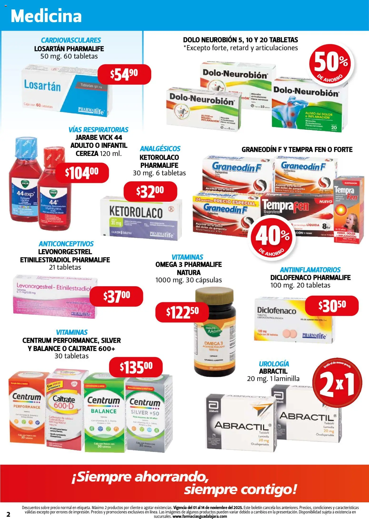 Nuevas ofertas de Farmacia Guadalajara válidas en toda la República Mexicana desde el 01.11.2025. ¡Encuentra las mejores ofertas en Farmacia Guadalajara catálogo! | Página: 2