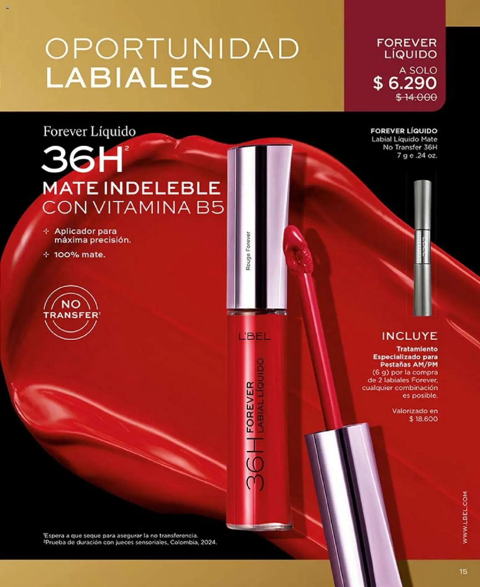 Catálogo L'Bel Campaña 1 │ válido desde el 01.01.2026 | Página: 15 | Productos: Mate, Labial