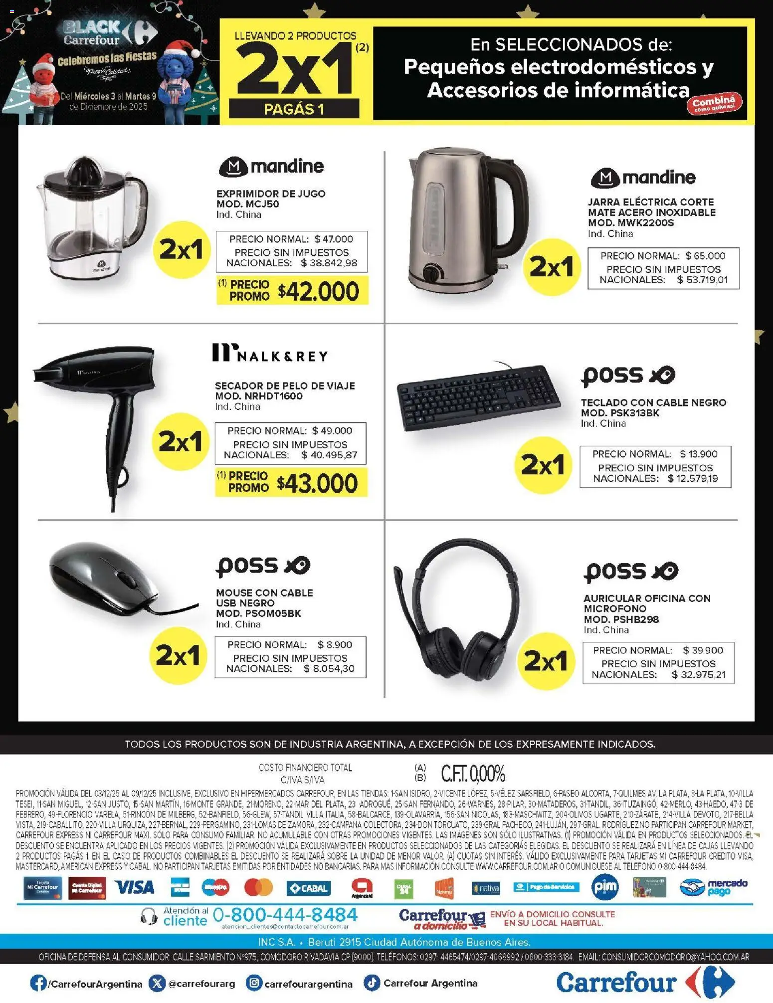 Carrefour - Carrefour Hiper 03 Diciembre - 9f59952f-7627-4a15-93a5-226a35a10741 │ válido desde el 03.12.2025 | Página: 31 | Productos: Teclado, Micrófono, Secador de pelo, Jarra