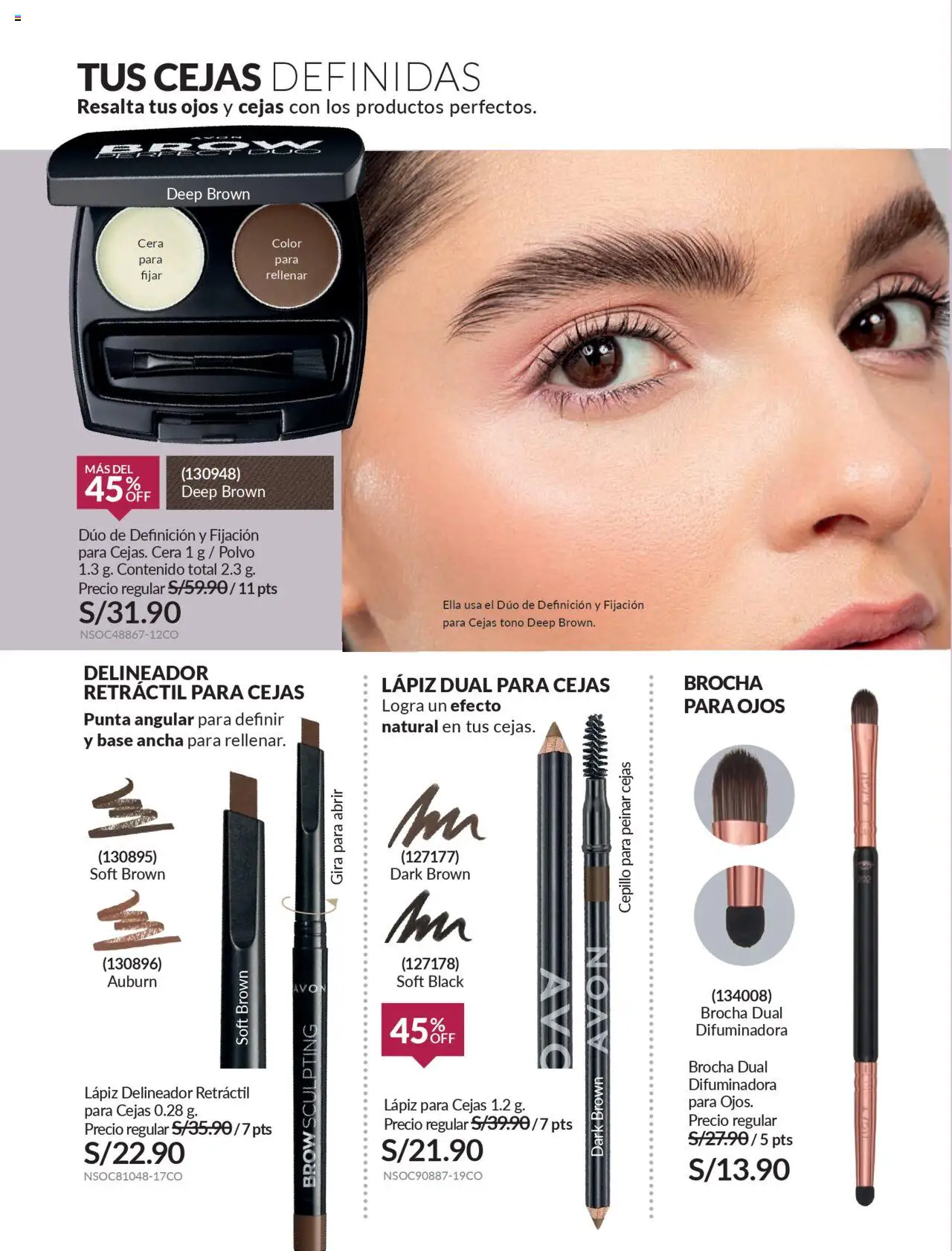 Catálogo Avon válido desde 11.08.2025 | Página: 23 | Productos: Brocha, Delineador, Polvo