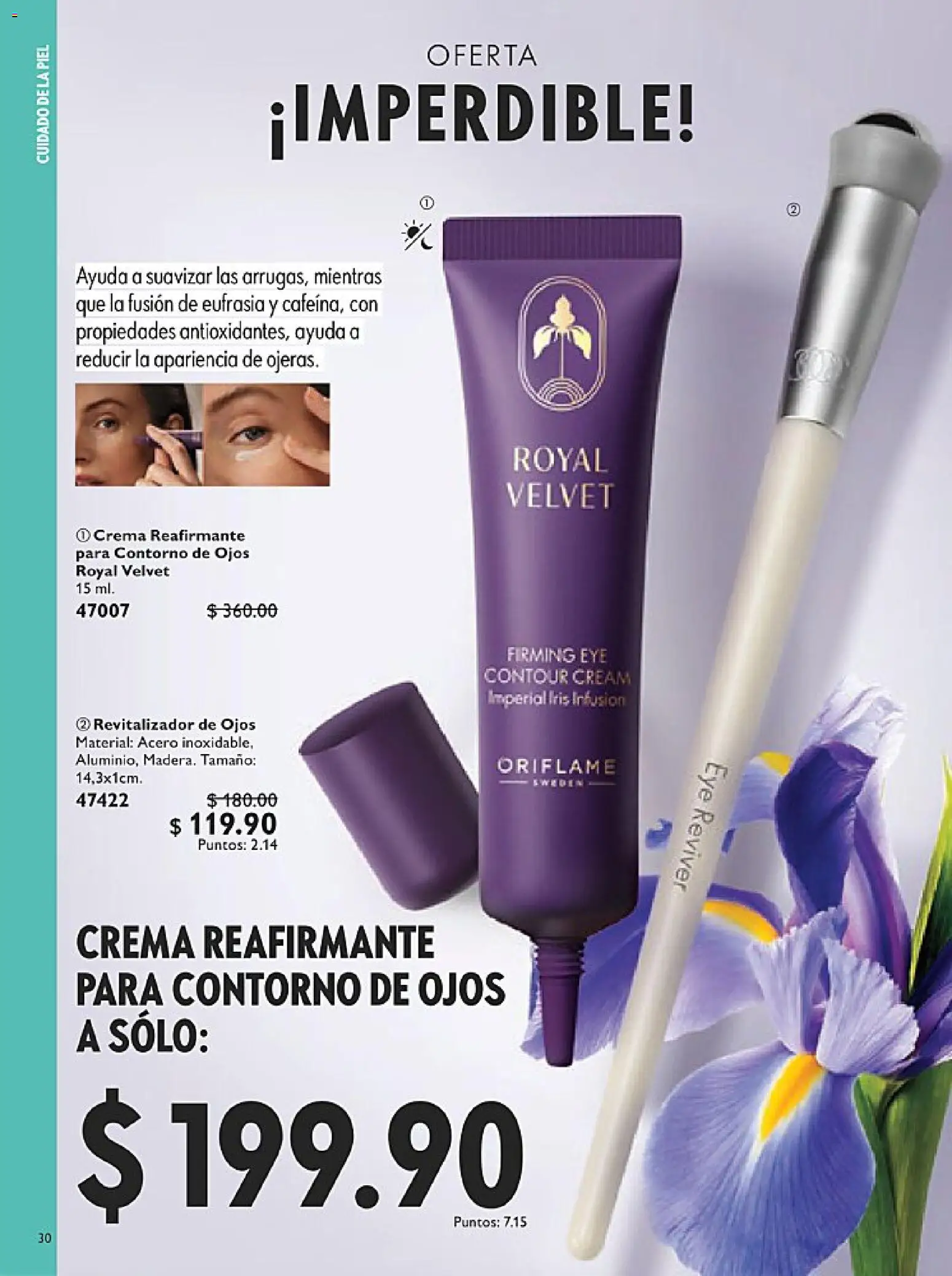 Nuevas ofertas de Oriflame válidas en toda la República Mexicana desde el 14.02.2026. ¡Encuentra las mejores ofertas en Oriflame campaña 3 2026! | Página: 30 | Productos: Contorno de ojos, Crema, Contorno