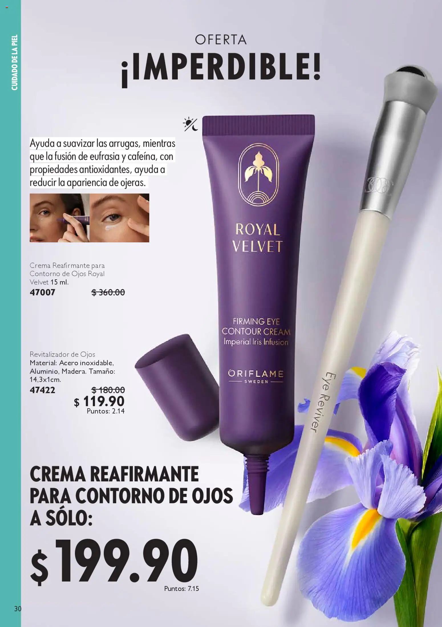 Nuevas ofertas de Oriflame válidas en toda la República Mexicana desde el 14.02.2026. ¡Encuentra las mejores ofertas en Oriflame campaña 3 2026! | Página: 30 | Productos: Contorno de ojos, Crema, Contorno