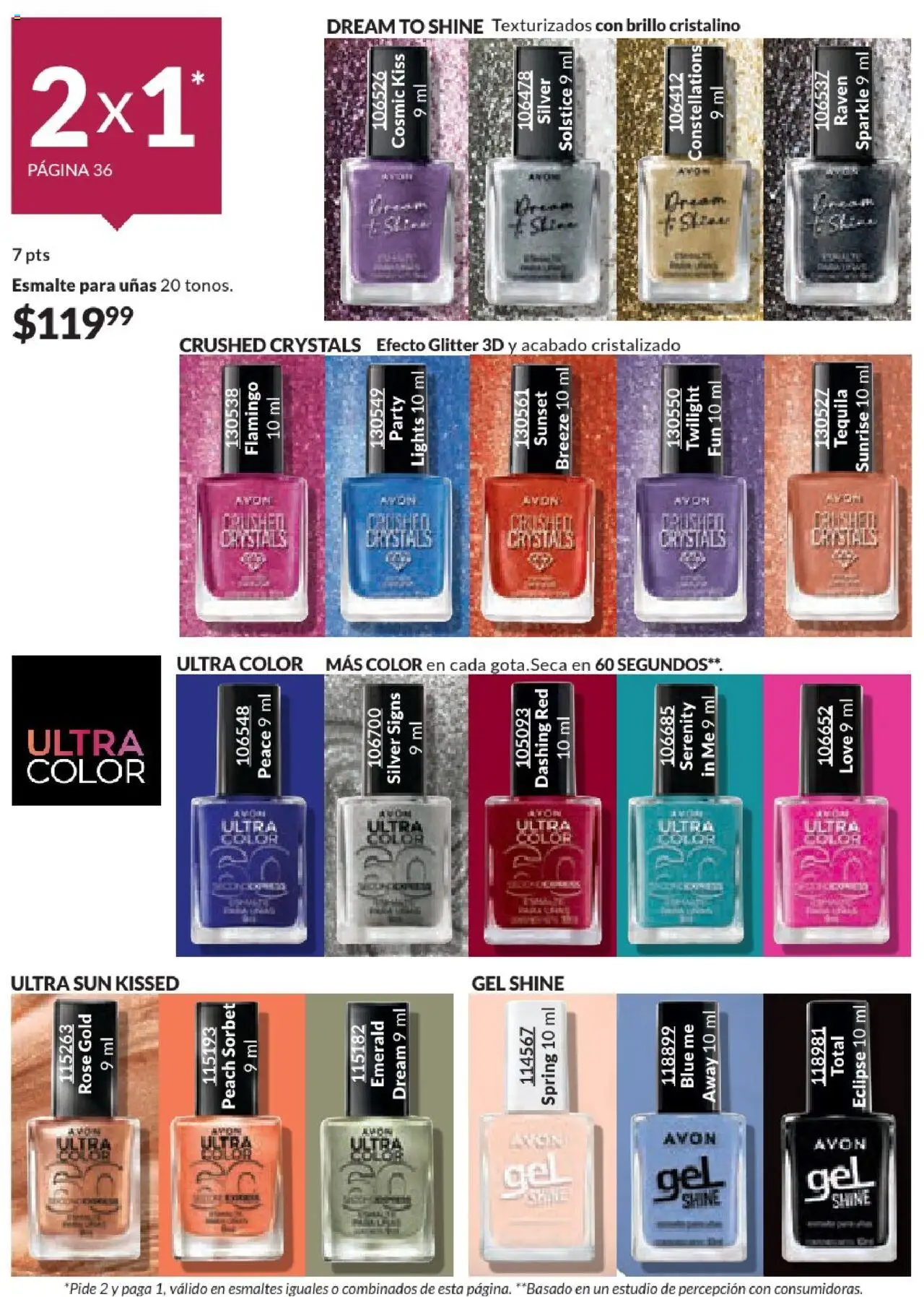 Nuevas ofertas de AVON válidas en toda la República Mexicana desde el 17.03.2025. ¡Encuentra las mejores ofertas en AVON campaña 7 2025! | Página: 38 | Productos: Brillo, Glitter, Tequila