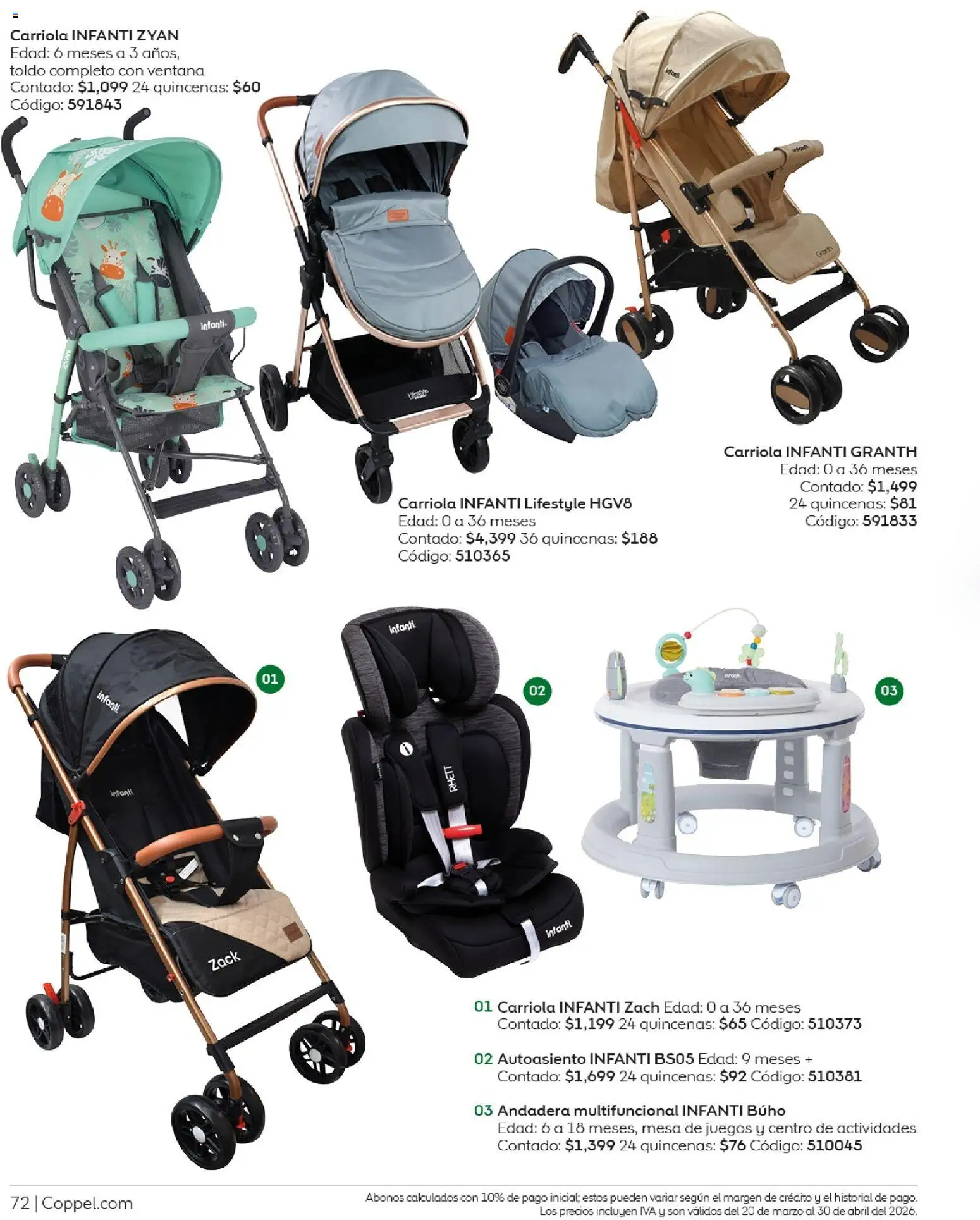 Nuevas ofertas de Coppel válidas en toda la República Mexicana desde el 01.03.2026. ¡Encuentra las mejores ofertas en Coppel catálogo Vacaciones Semana Santa! | Página: 72 | Productos: Carriola, Toldo, Mesa