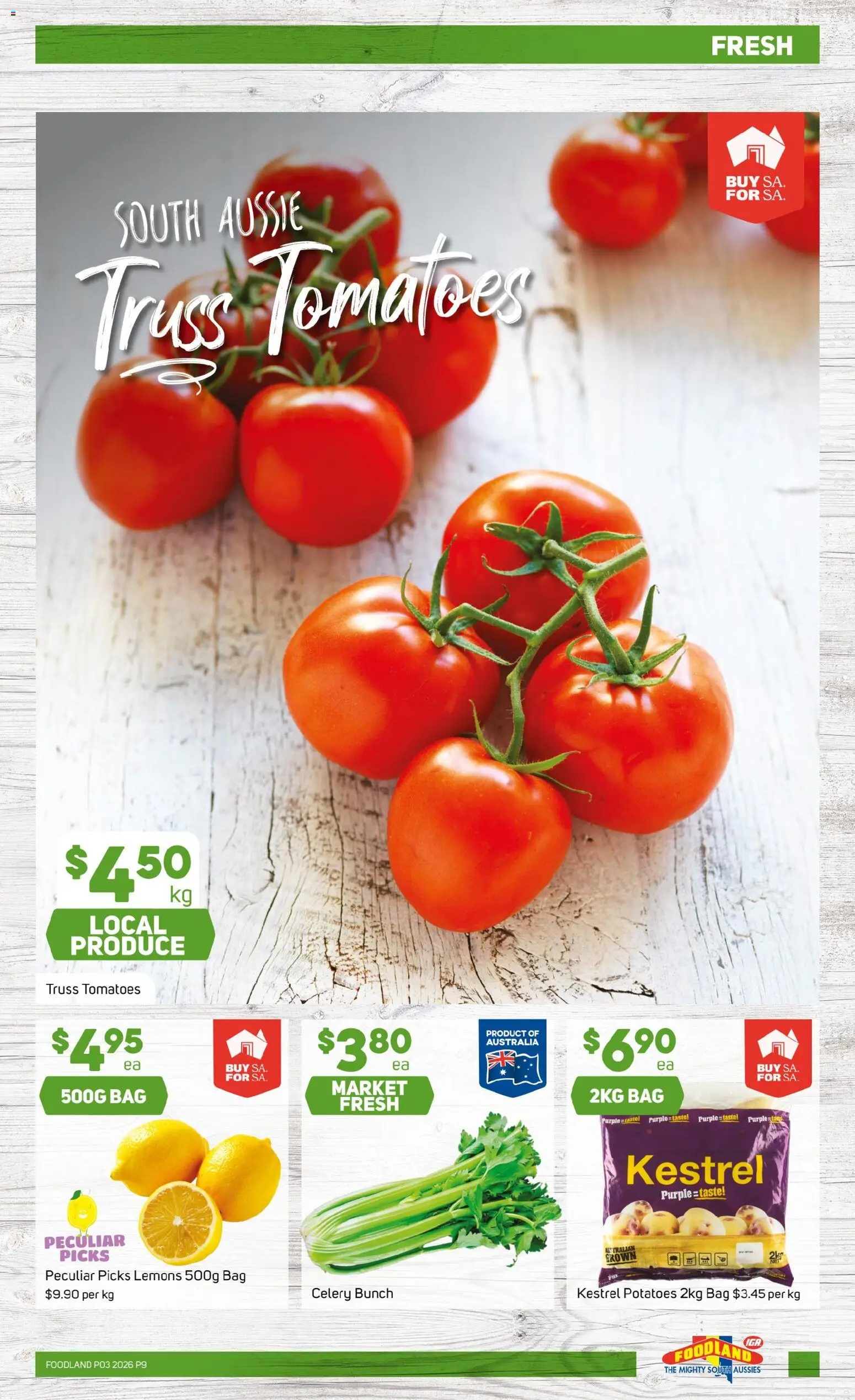Foodland catalogue - valid from 14.01.2026 | Page: 9 | Products: Tomatoes, Potatoes, Bag
