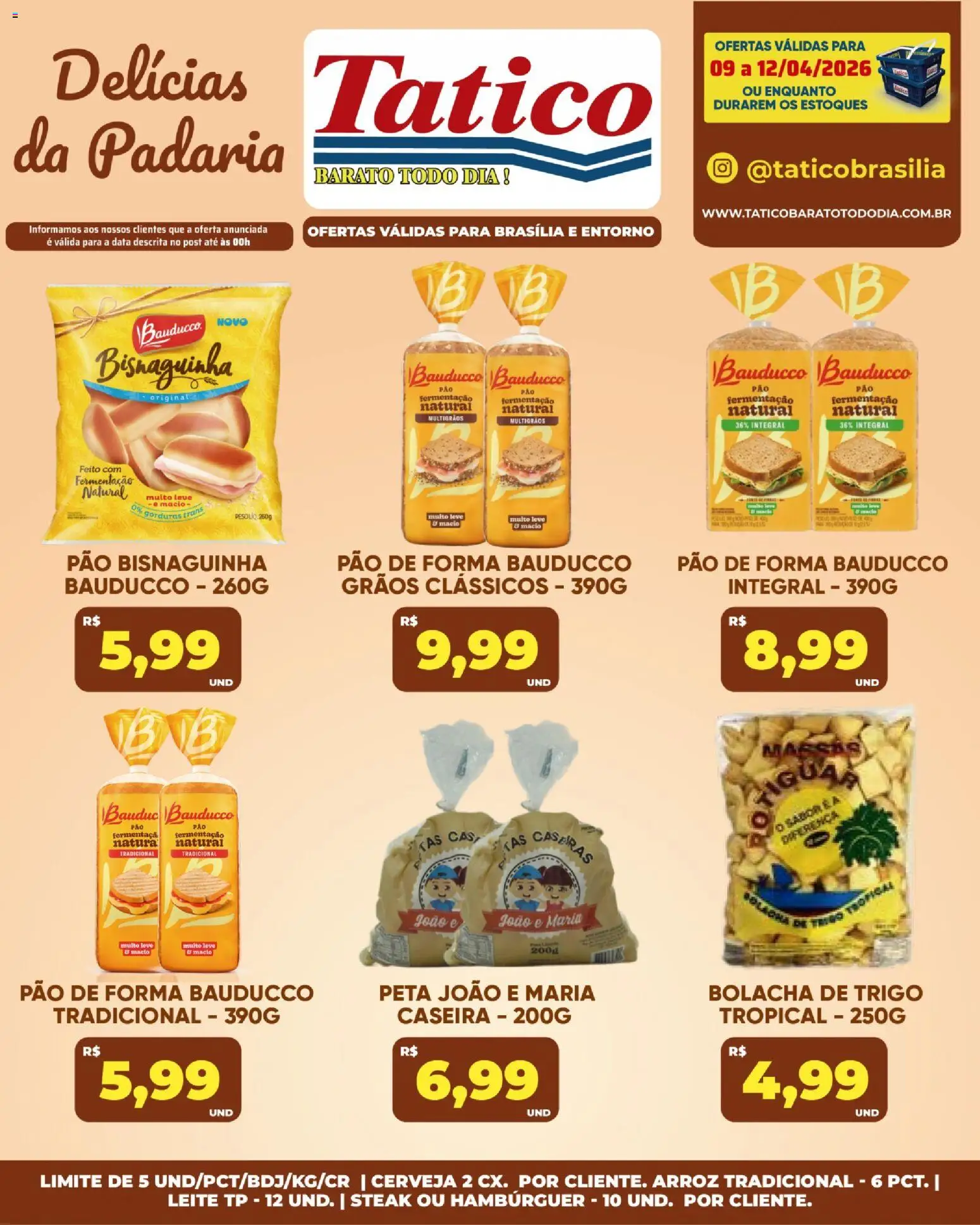 Tatico Folheto - válido de 09.04.2026 | Página: 32 | Produtos: Pão, Arroz, Bolacha, Hambúrguer