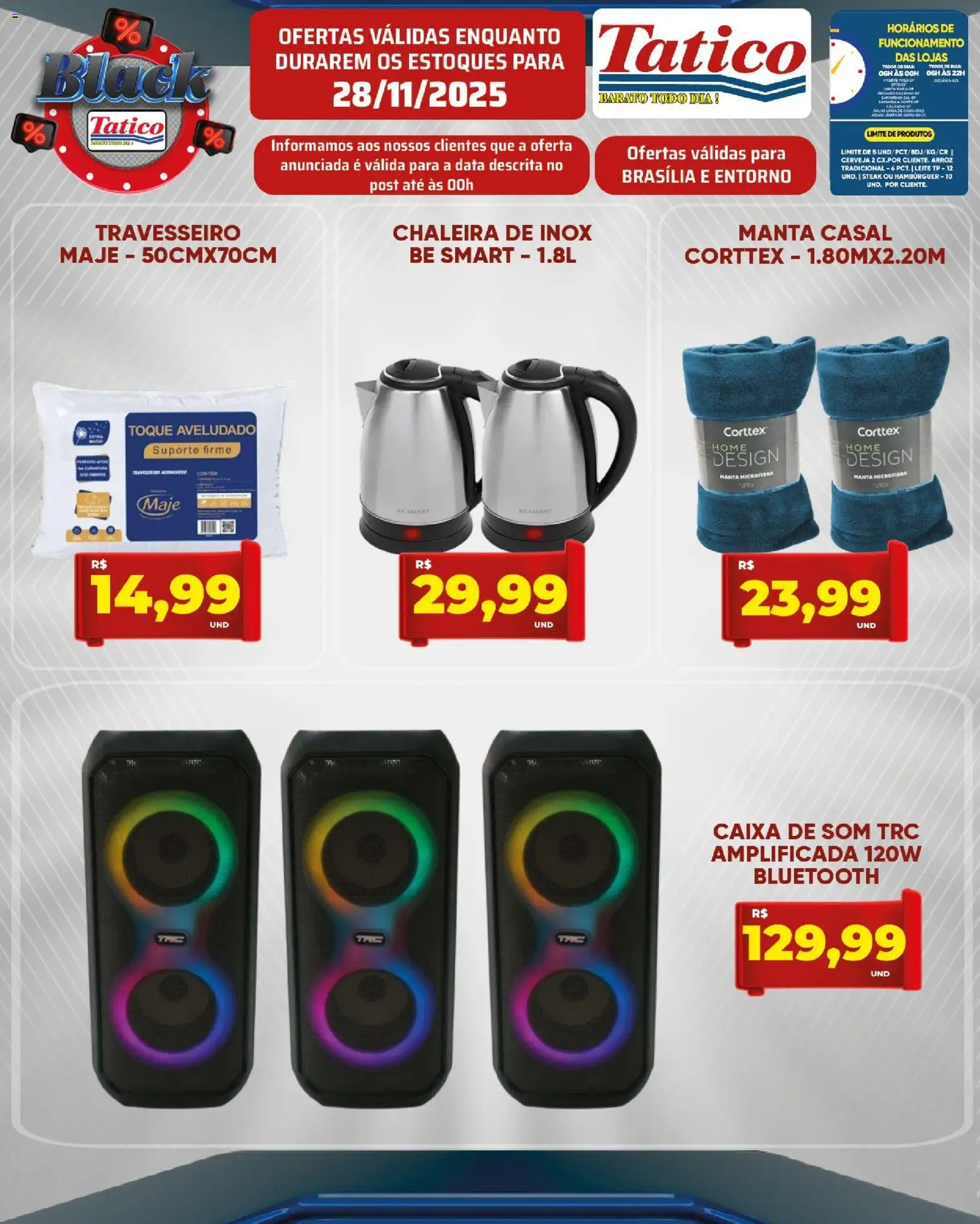 Tatico Folheto - válido de 28.11.2025 | Página: 18 | Produtos: Caixa, Leite, Cerveja, Hambúrguer