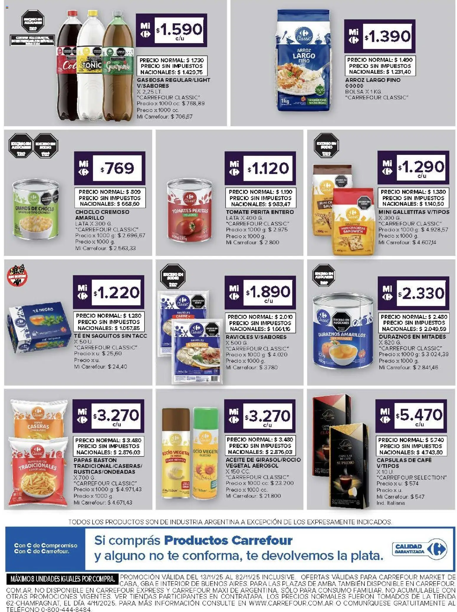 Carrefour Market catálogo │ válido desde el 13.11.2025 | Página: 10 | Productos: Galletitas, Gaseosa, Tomate, Café