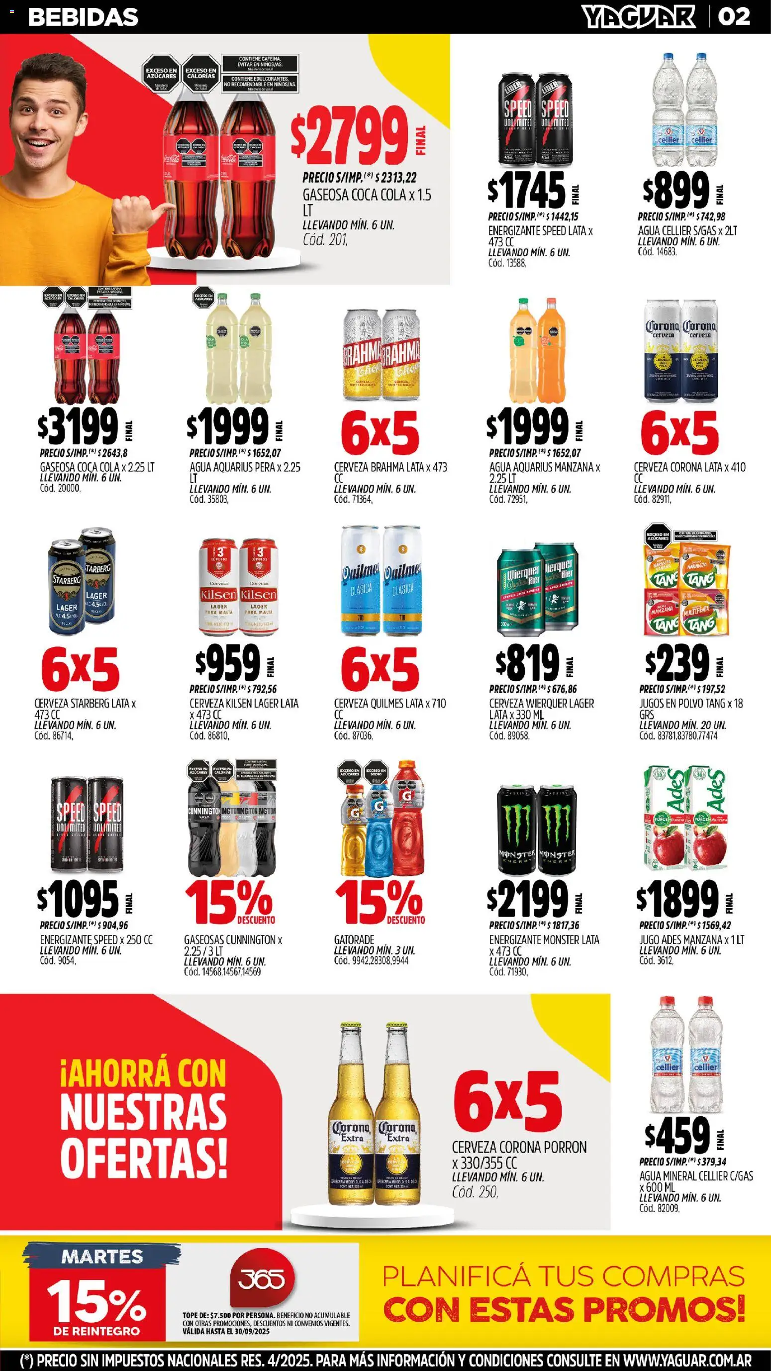 Yaguar - Misiones │ válido desde el 27.10.2025 | Página: 2 | Productos: Banana, Pera, Jugo, Cerveza
