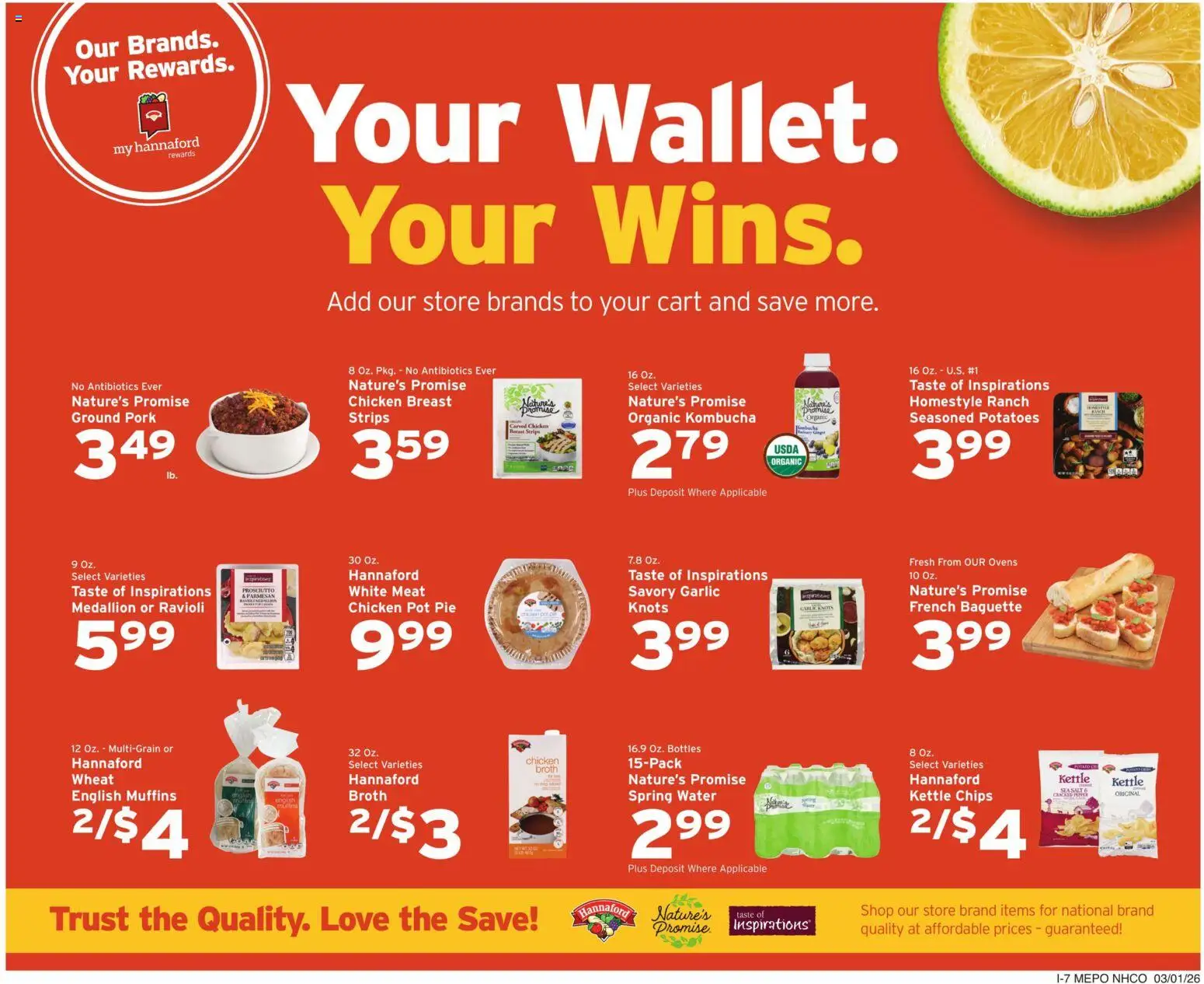 Hannaford Weekly Ad - valid from 01.03.2026 | Page: 18 | Products: Pork, Water, Garlic, Kettle