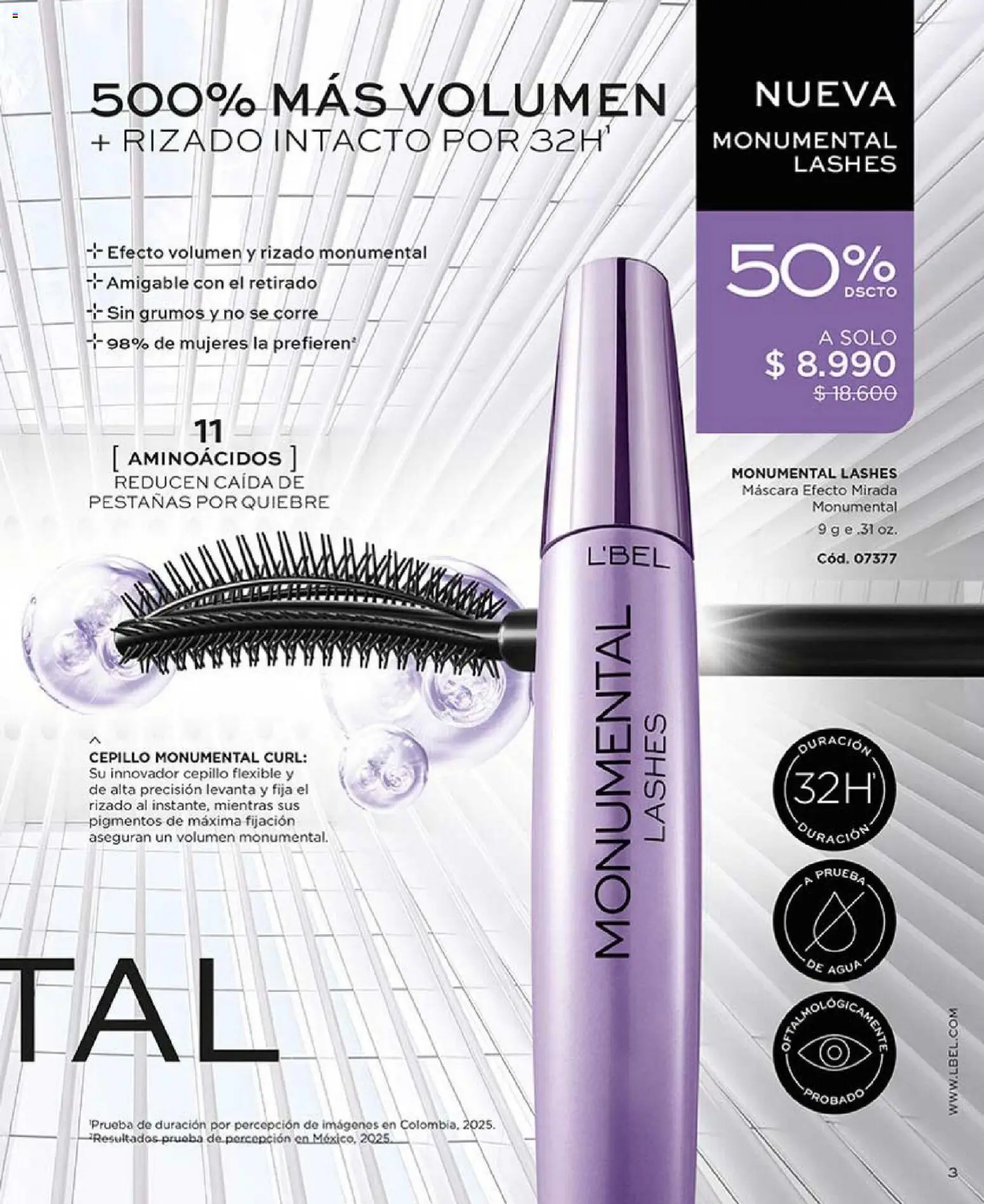 Catálogo L'Bel Campaña 1 │ válido desde el 01.01.2026 | Página: 3 | Productos: Agua, Flexible, Cepillo, Máscara