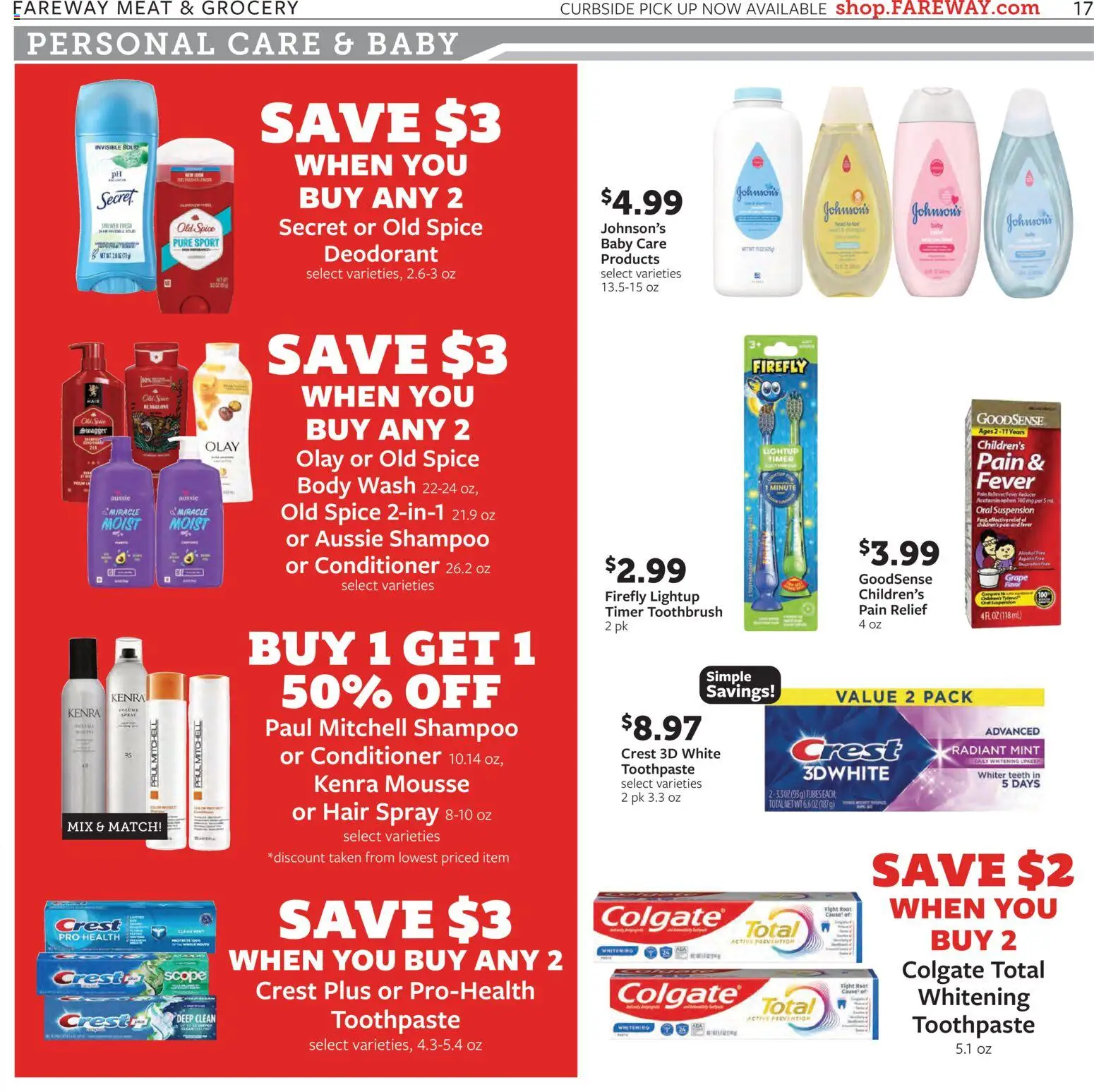 Fareway Weekly Ad - valid from 27.10.2025 | Page: 17 | Products: Shampoo, Conditioner, Toothpaste, Body Wash