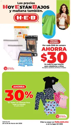 Vista previa de H-E-B folleto, nuevo folleto de la tienda, válido en México a partir del 20.03.2026 | Página: 16 | Productos: Ropa, Ropa interior