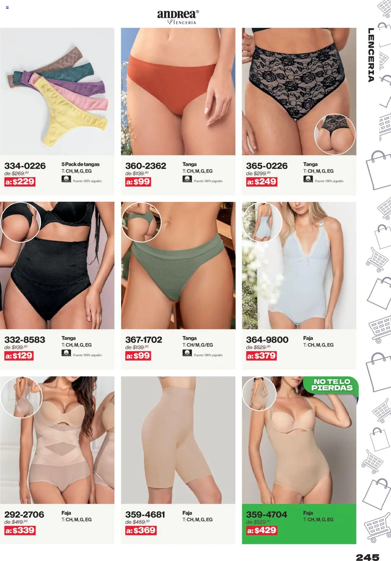 Nuevas ofertas de Andrea válidas en toda la República Mexicana desde el 10.08.2025. ¡Encuentra las mejores ofertas en Andrea - Catálogo Outlet! | Página: 245 | Productos: Algodón, Lenceria, Faja
