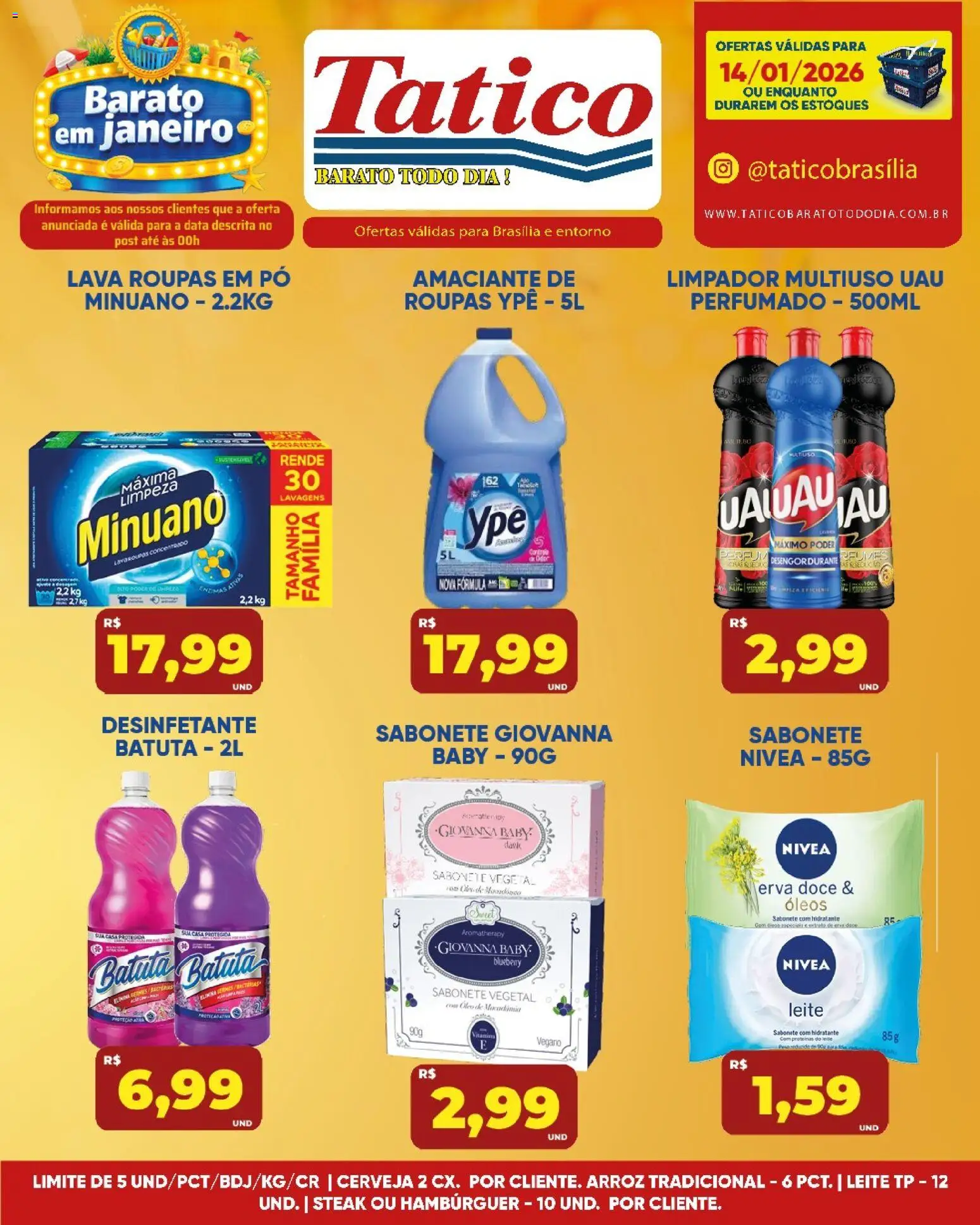 Tatico Folheto - válido de 14.01.2026 | Página: 13 | Produtos: Desengordurante, Batata, Picolé, Amaciante