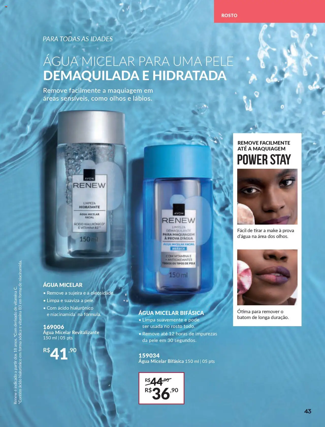Avon Folheto - válido de 16.06.2025 | Página: 43 | Produtos: Maquiagem, Batom, Água micelar, Demaquilante