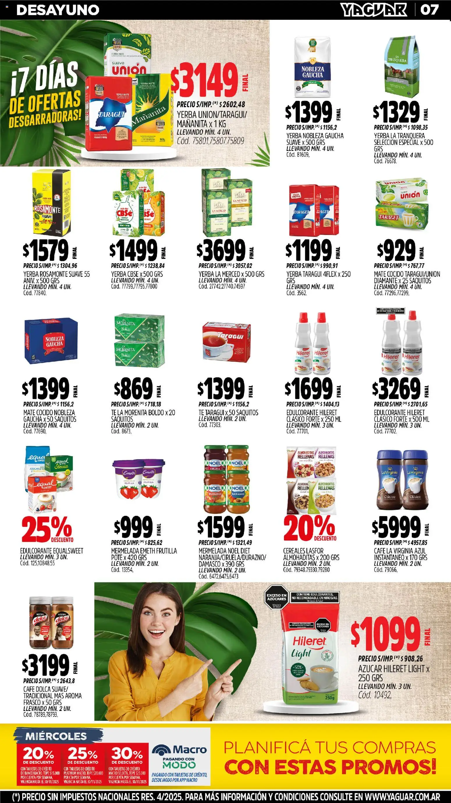 Yaguar - Mar del Plata │ válido desde el 03.11.2025 | Página: 7 | Productos: Frutilla, Azucar, Yerba, Café