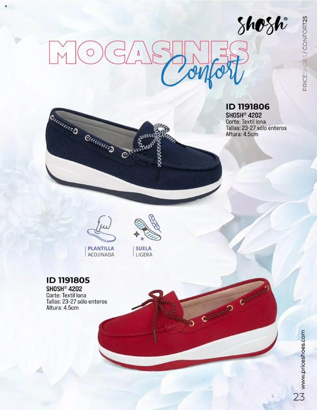 Nuevas ofertas de Price Shoes válidas en toda la República Mexicana desde el 10.02.2025. ¡Encuentra las mejores ofertas en Price Shoes catálogo Confort! | Página: 23 | Productos: Mocasines, Lona