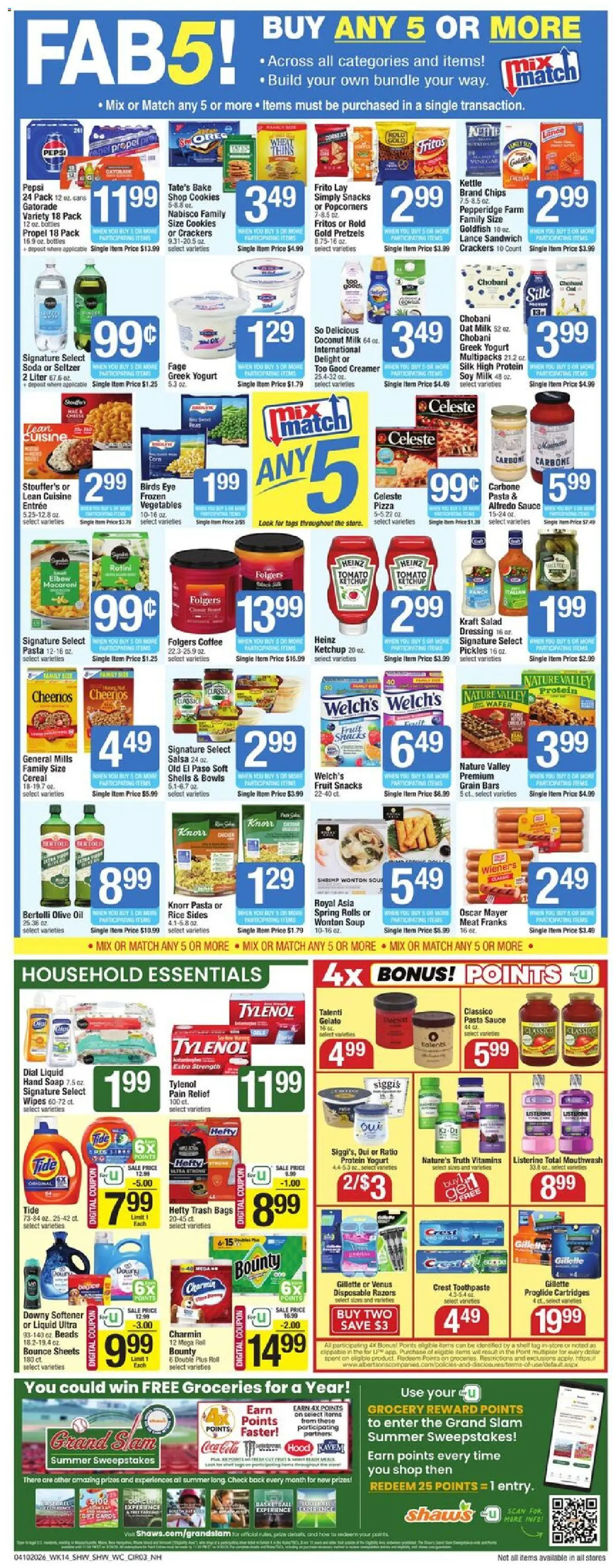 Shaw's Weekly Ad - NH - valid from 10.04.2026 | Page: 3 | Products: Coffee, Pizza, Soap, Salad