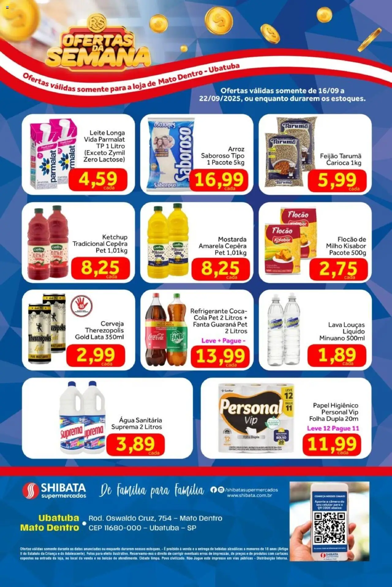 Shibata Folheto - válido de 16.09.2025 | Página: 2 | Produtos: Leite, Arroz, Papel higiênico, Câmera