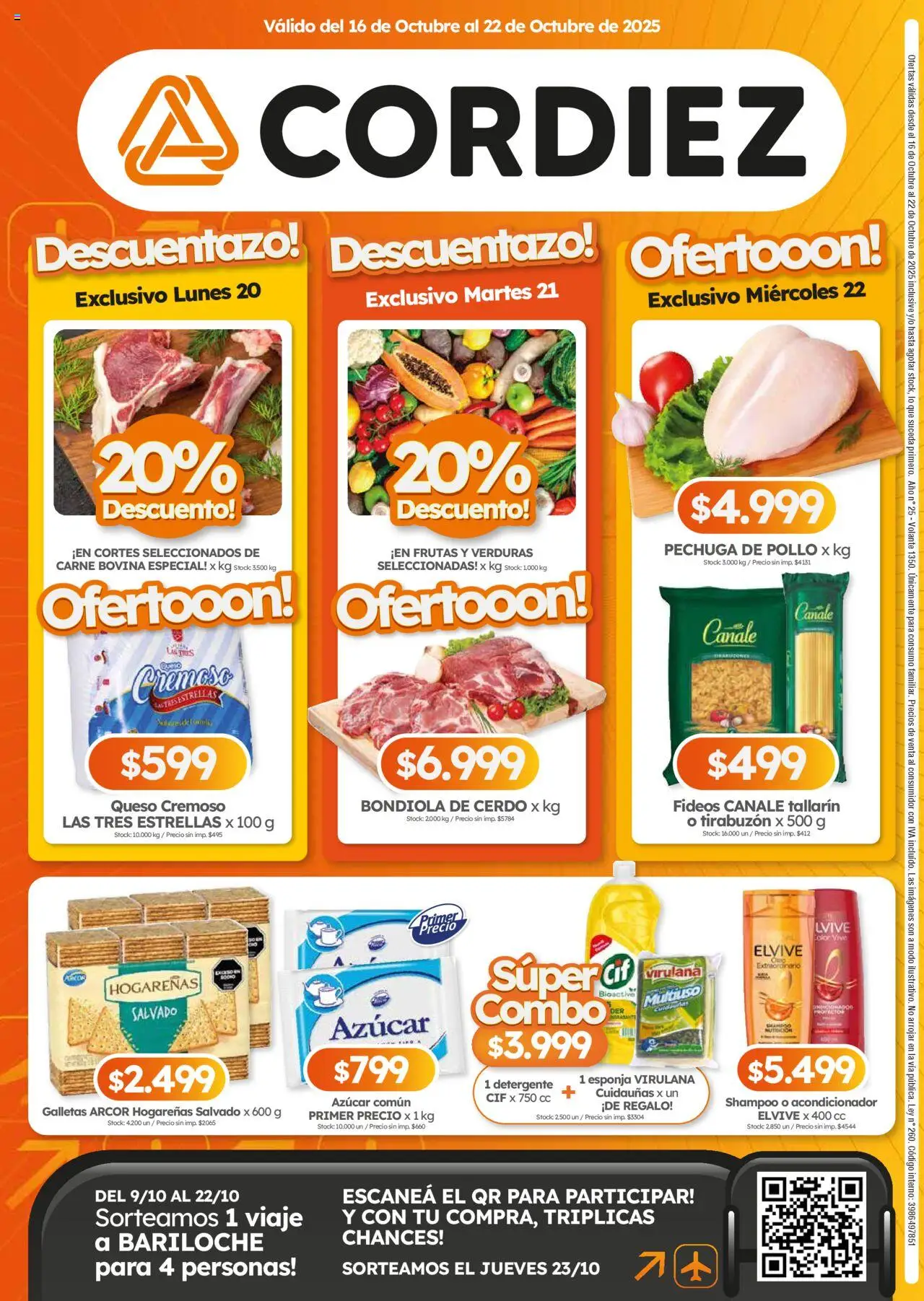 Cordiez ofertas │ válido desde el 16.10.2025 | Página: 8 | Productos: Detergente, Cerdo, Fideos, Galletas
