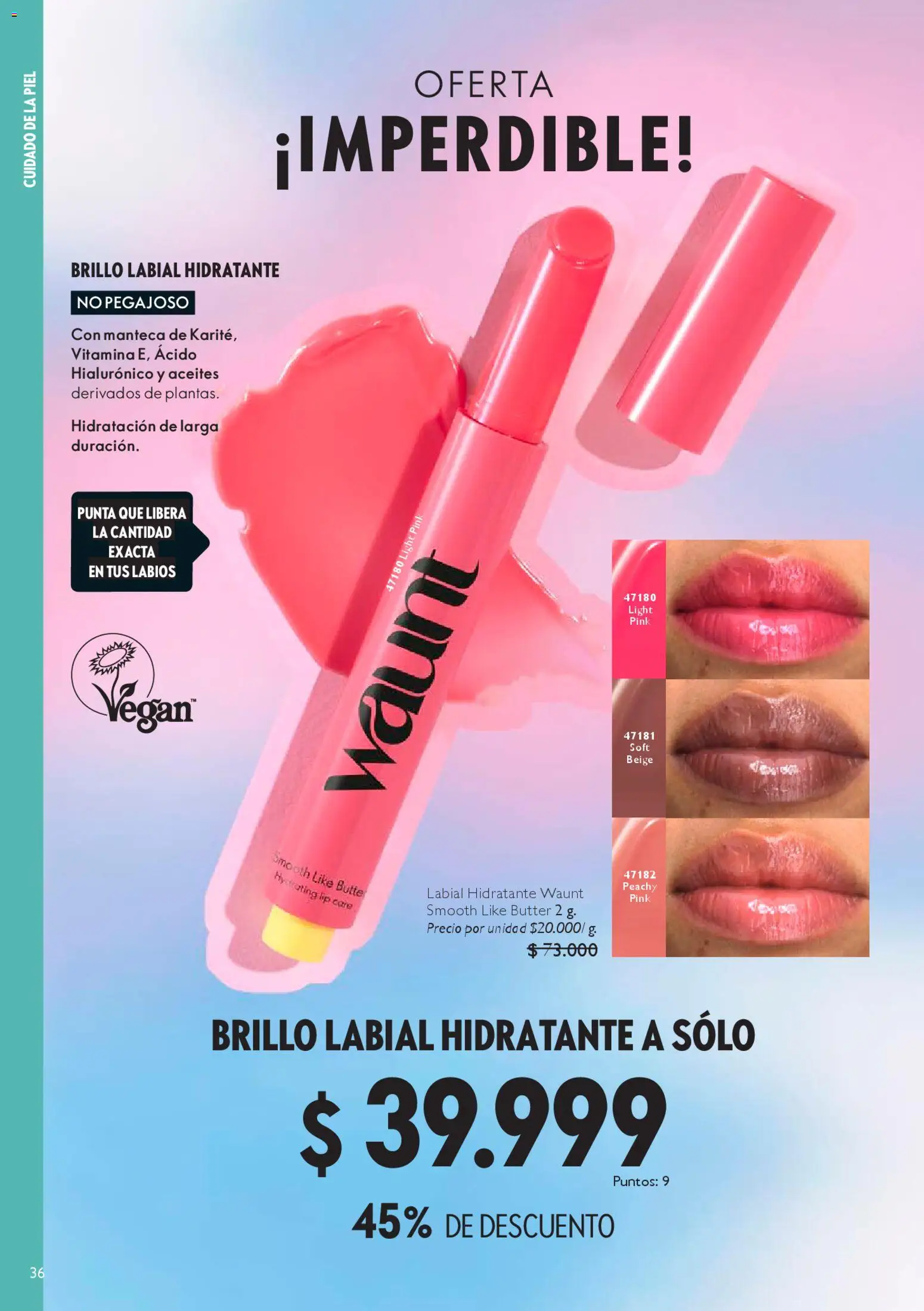 Oriflame revista - valida desde el 07.03.2026 | Página: 36 | Productos: Brillo, Manteca
