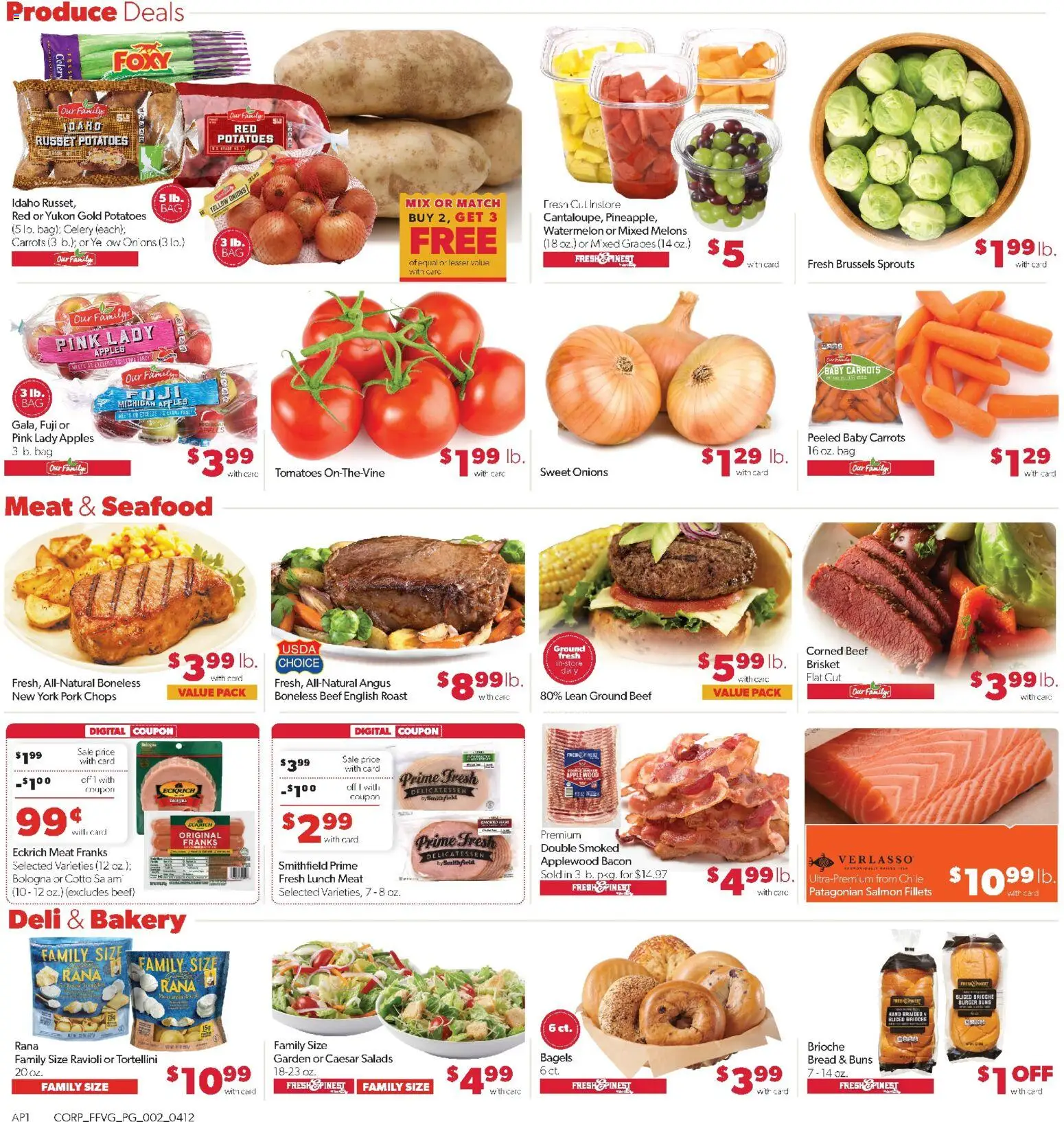 Family Fare Weekly Ad - valid from 12.04.2026 | Page: 2 | Products: Bread, Pork, Tomatoes, Potatoes