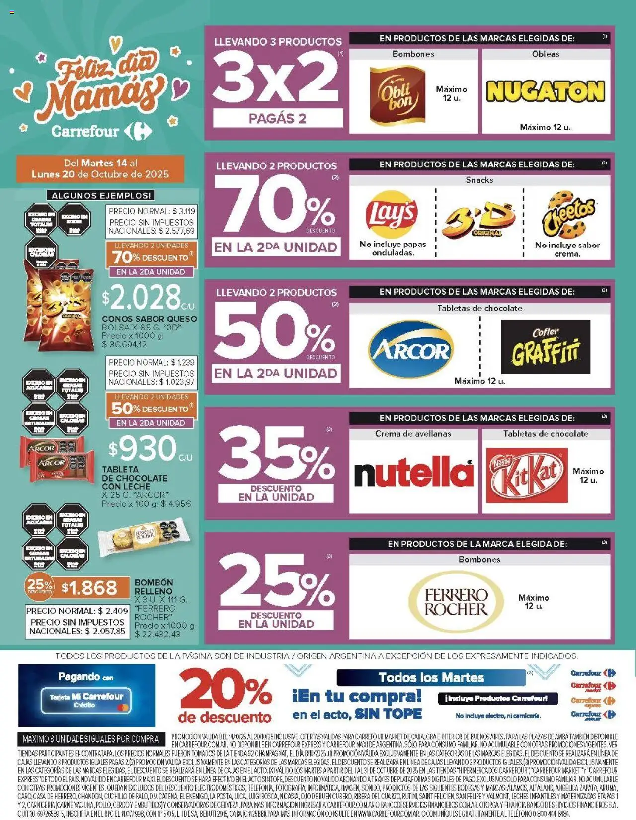 Carrefour ofertas │ válido desde el 14.10.2025 | Página: 36 | Productos: Tableta, Bolsa, Banco, Chocolate
