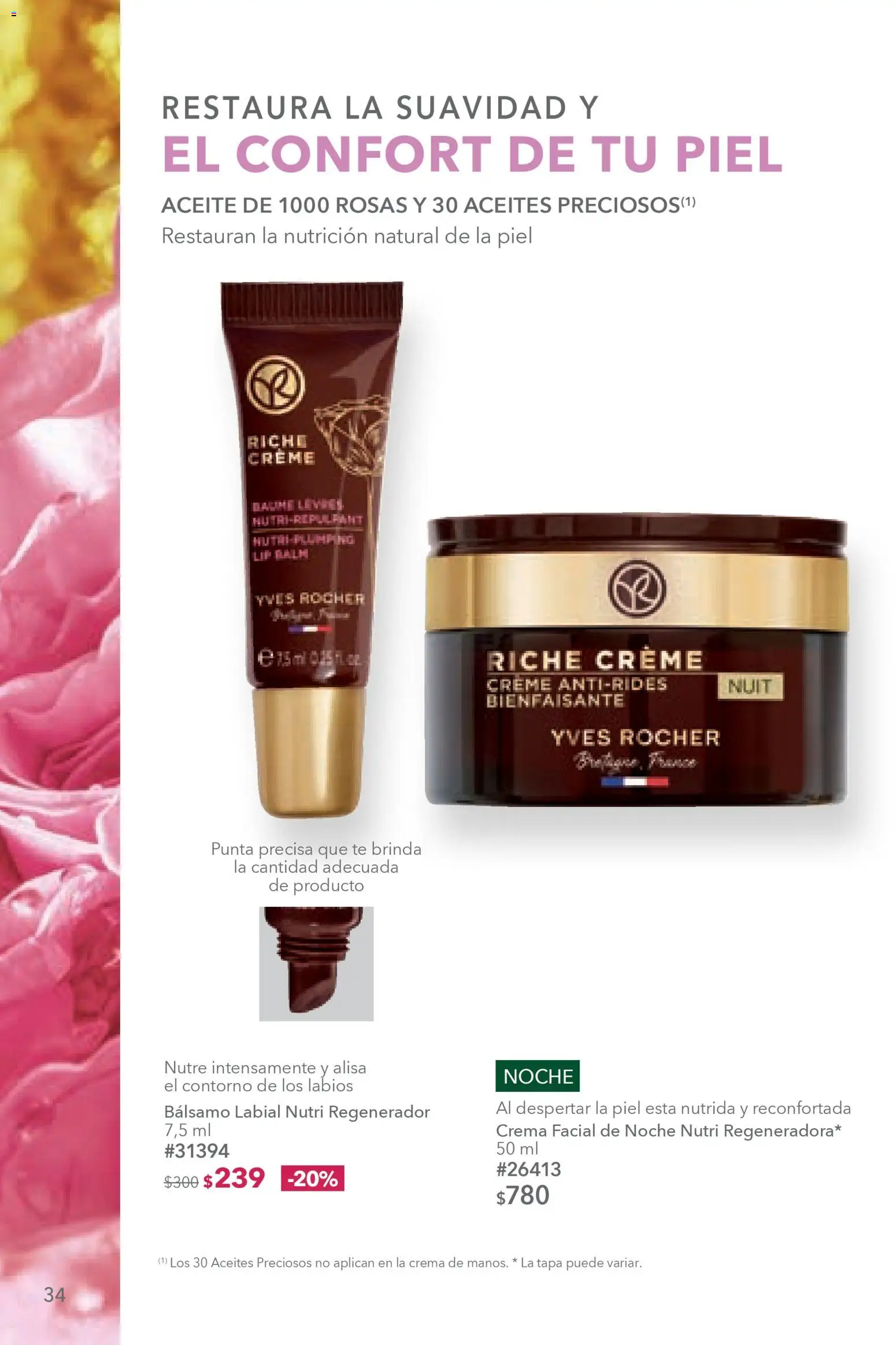 Nuevas ofertas de Yves Rocher válidas en toda la República Mexicana desde el 03.03.2026. ¡Encuentra las mejores ofertas en Yves Rocher campaña 4 2026! | Página: 34 | Productos: Crema, Contorno, Aceite, Bálsamo