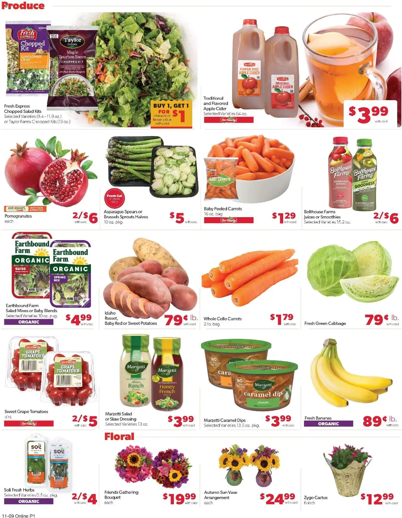 Family Fare Weekly Ad - IA - valid from 09.11.2025 | Page: 7 | Products: Tomatoes, Salad, Pumpkin, Bag