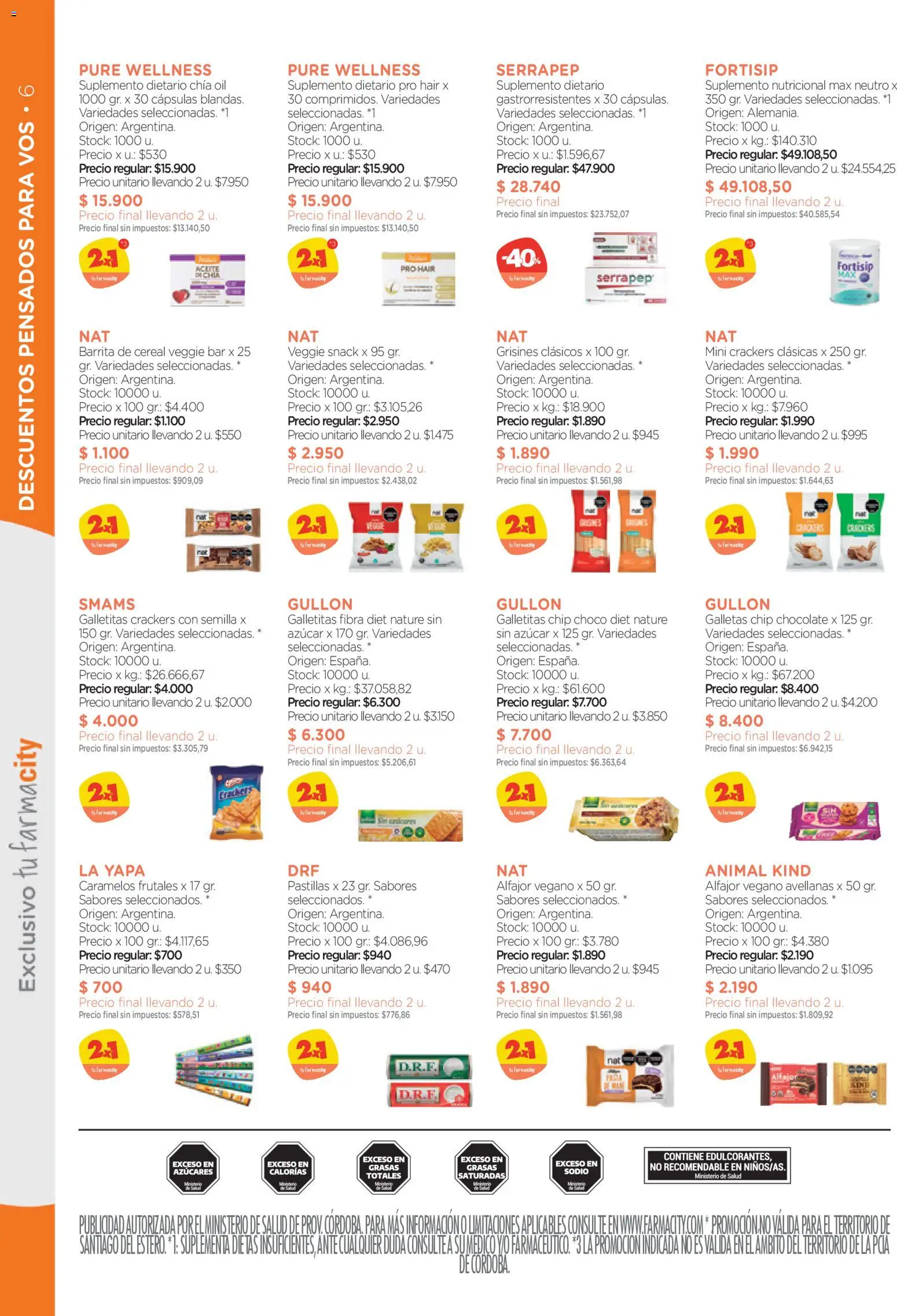 Farmacity catálogo │ válido desde el 03.03.2026 | Página: 6 | Productos: Suplemento dietario, Azucar, Chocolate, Galletas
