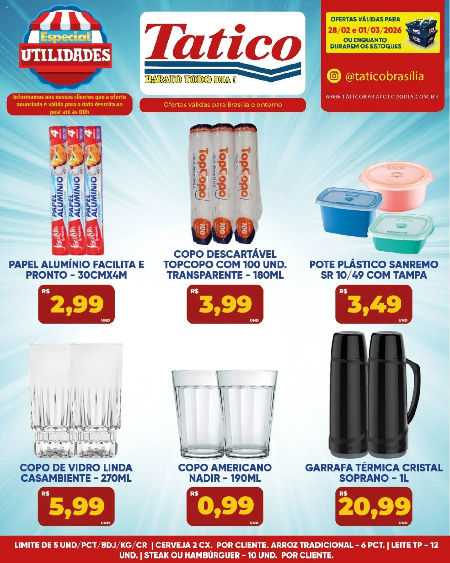 Tatico Folheto - válido de 02.03.2026 | Página: 36 | Produtos: Garrafa térmica, Leite, Cerveja, Arroz