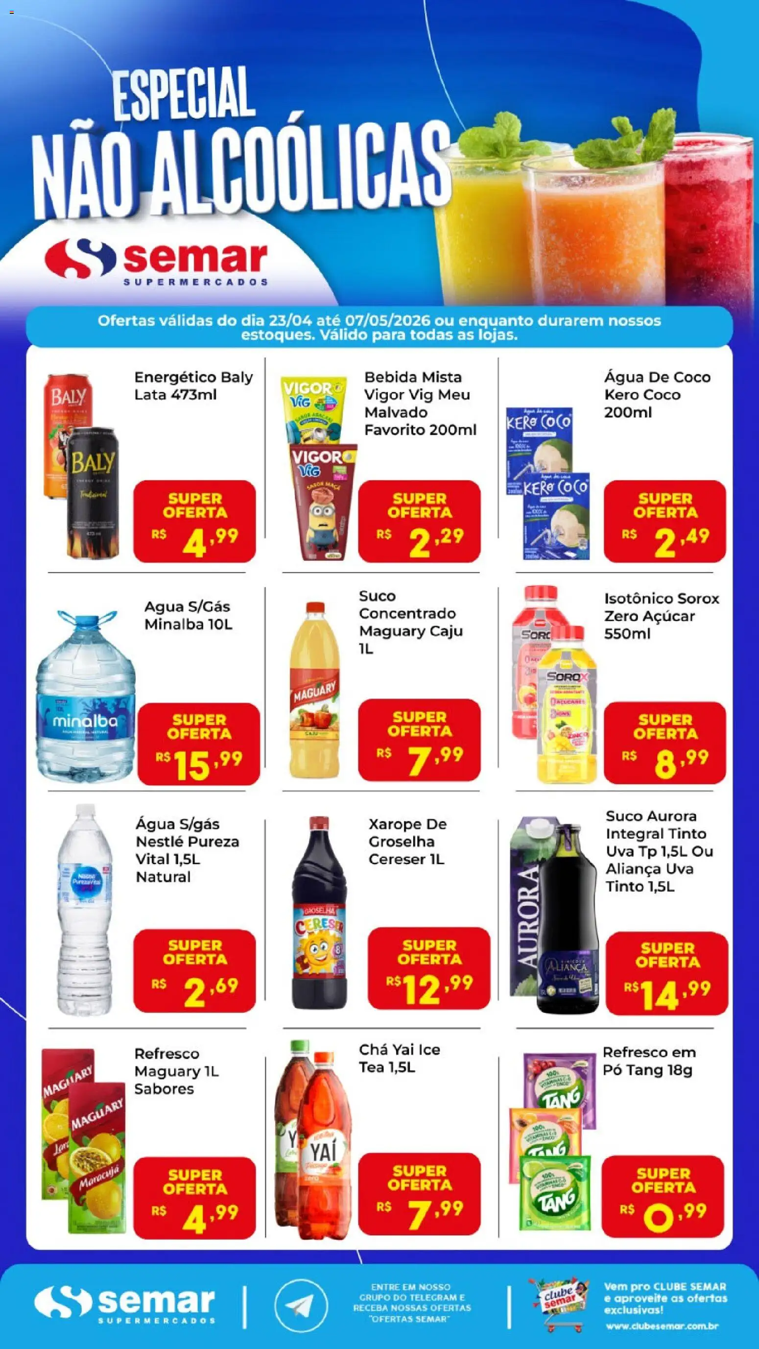 Semar Supermercado Folheto - válido de 23.04.2026 | Página: 1 | Produtos: Maracujá, Energético, Aliança, Xarope