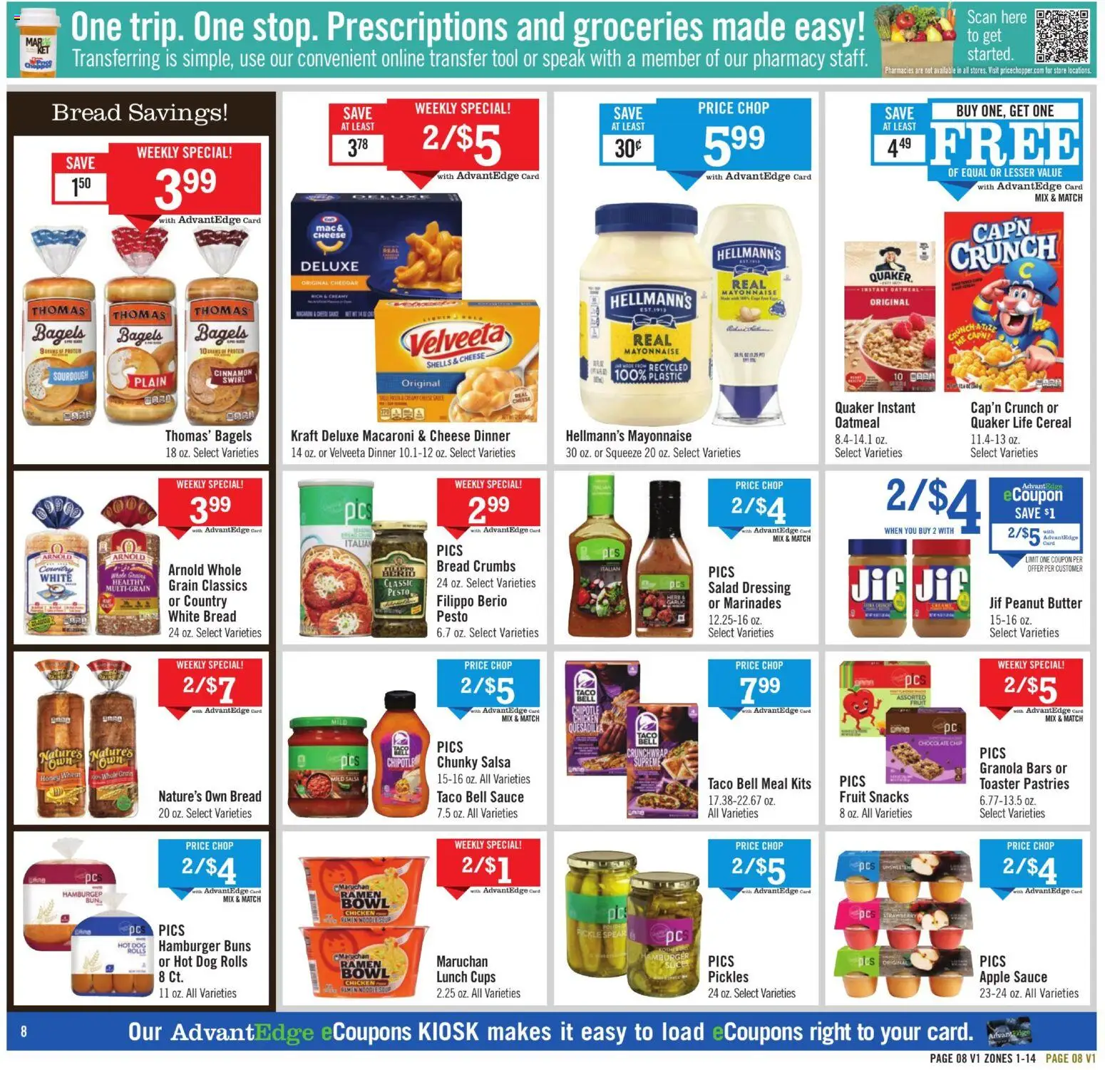 Price Chopper Weekly Ad - valid from 26.04.2026 | Page: 8 | Products: Bread, Salad, Mayonnaise, Sauce
